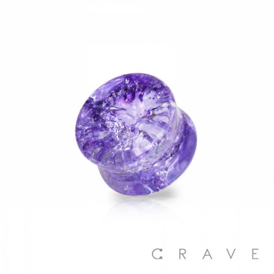 CRACKED GLASS DOUBLE FLARED SADDLE PLUG