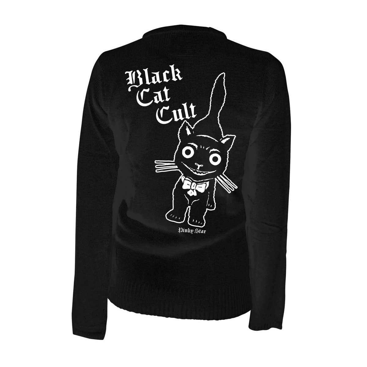 BLACK CAT CULT Cat lovers Graphic Printed Cardigan/Sweater