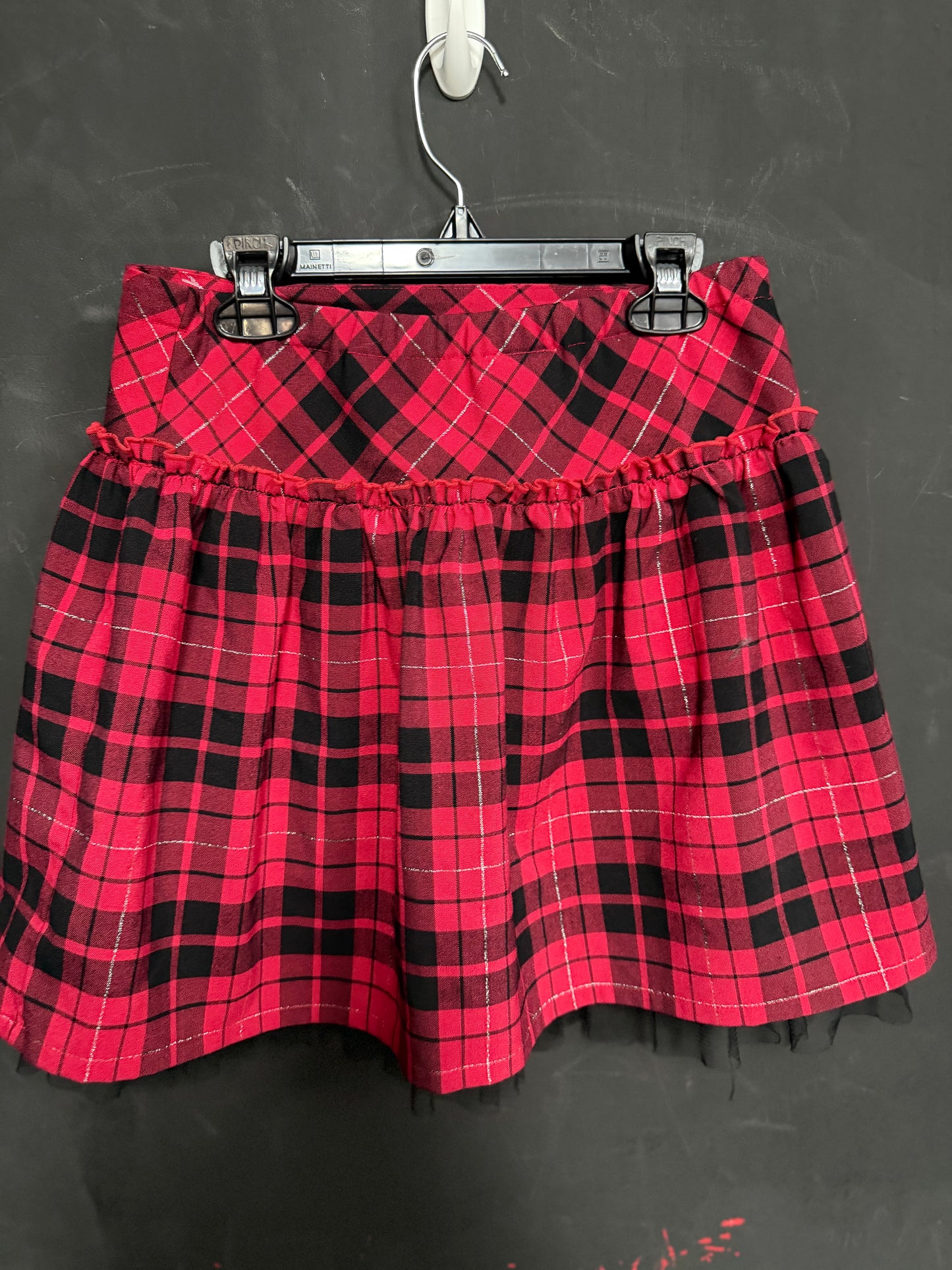 Cherokee red plaid layered skirt (M 7/8)