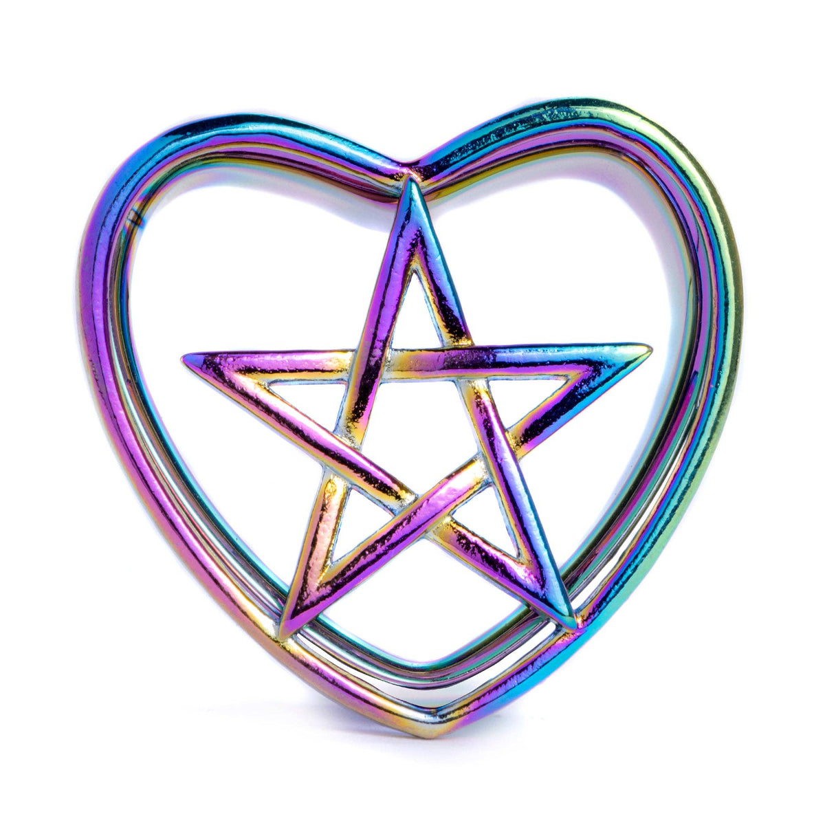 Pentagram Rainbow Heart Plug / Tunnel / Gauge