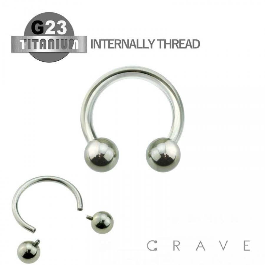 TITANIUM INTERNALLY THREADED HORSESHOE WITH BALL