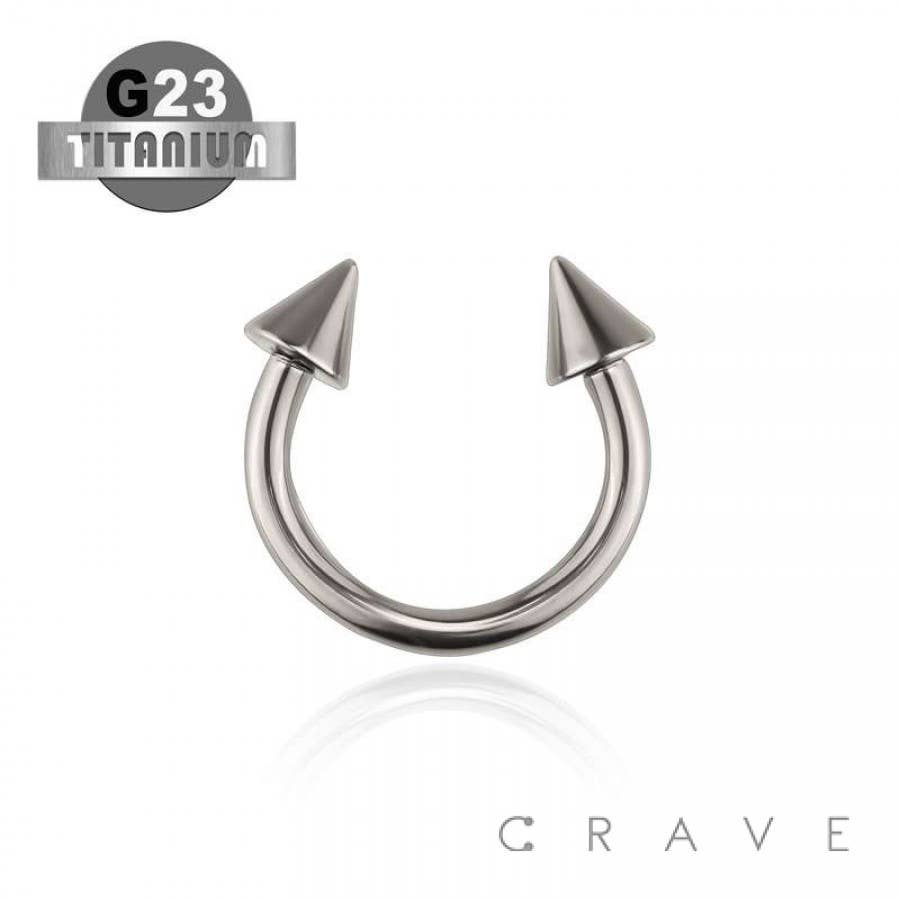 IMPLANT GRADE SOLID TITANIUM HORSESHOES WITH SPIKE