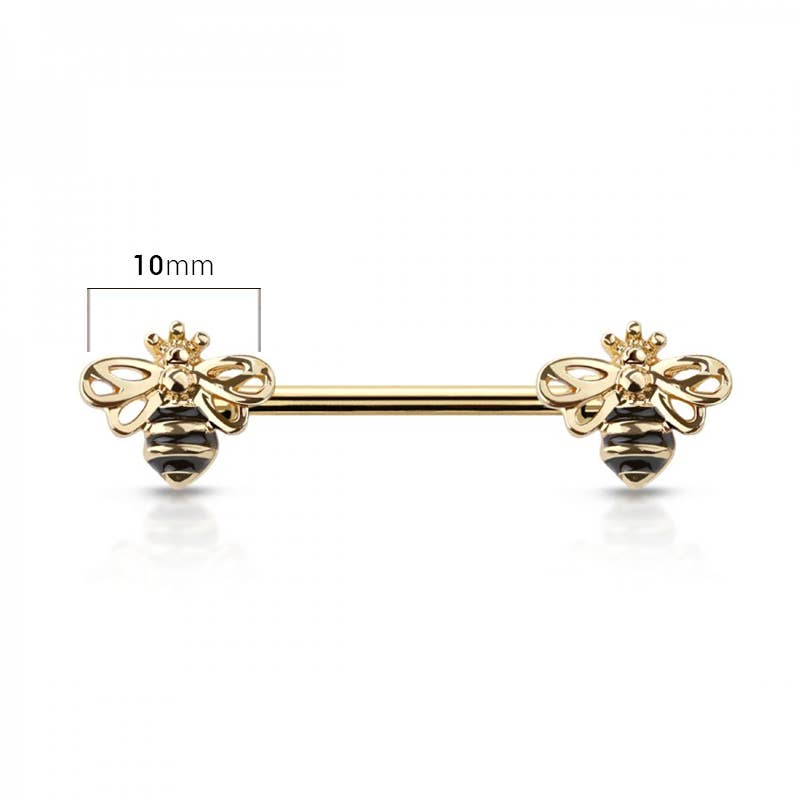 QUEEN BEE ENDS 316L SURGICAL STEEL NIPPLE BAR