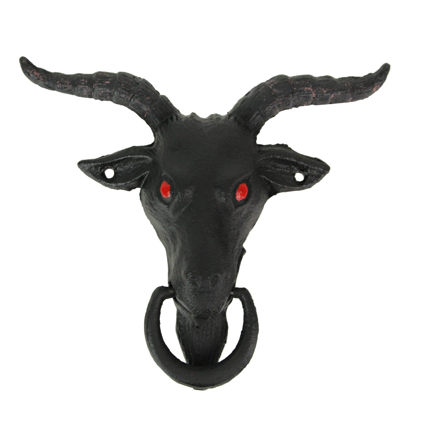 Black Enamel Cast Iron Baphomet Decorative Door Knocker