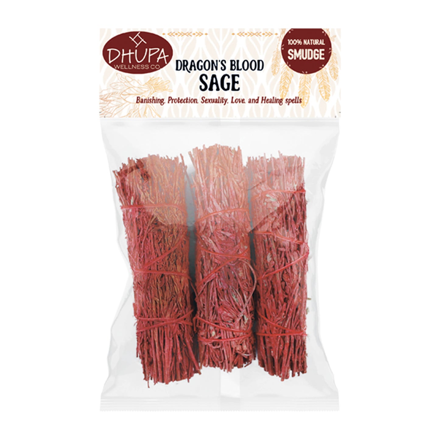 Dragon's Blood Sage Smudge Stick Bag (4 in.)