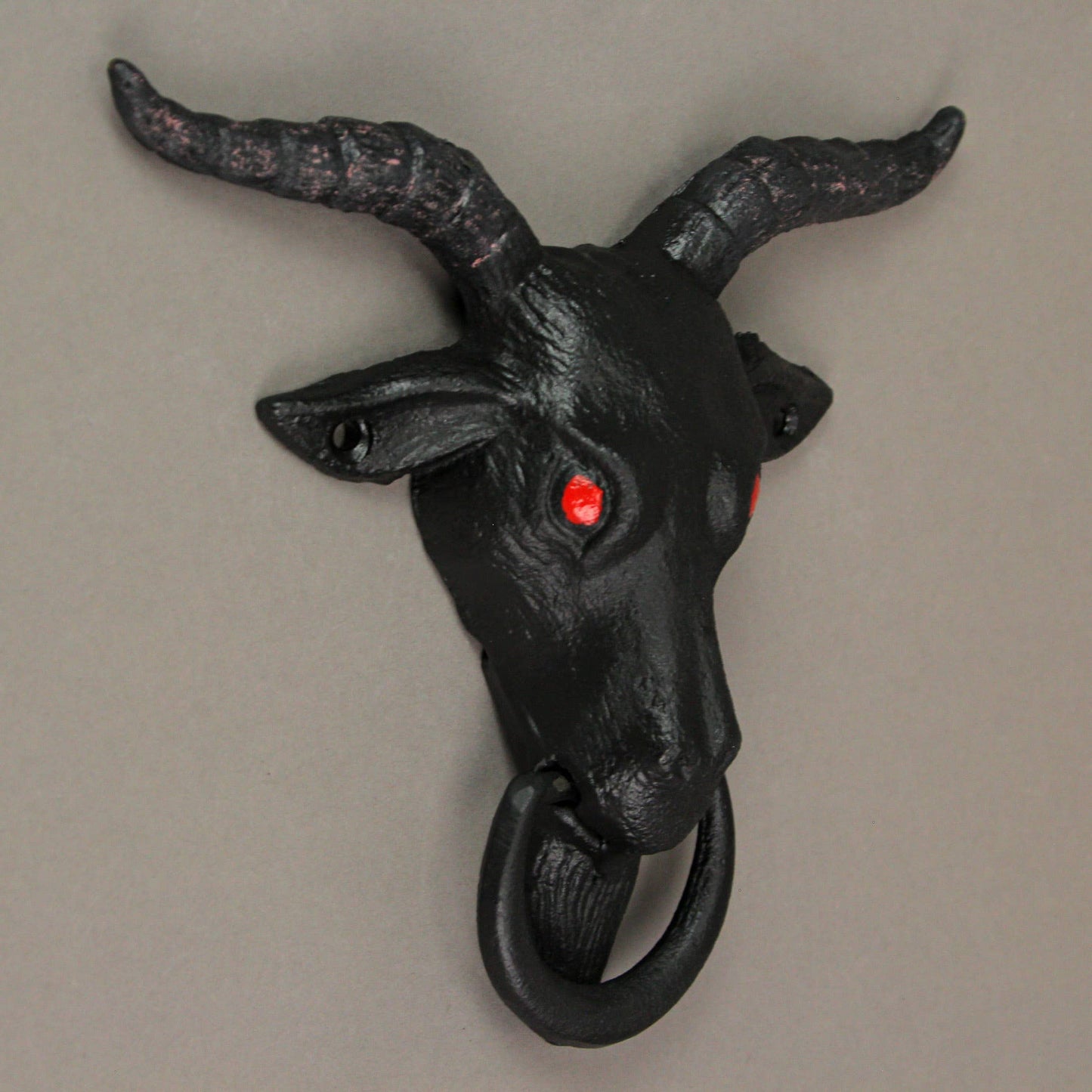 Black Enamel Cast Iron Baphomet Decorative Door Knocker