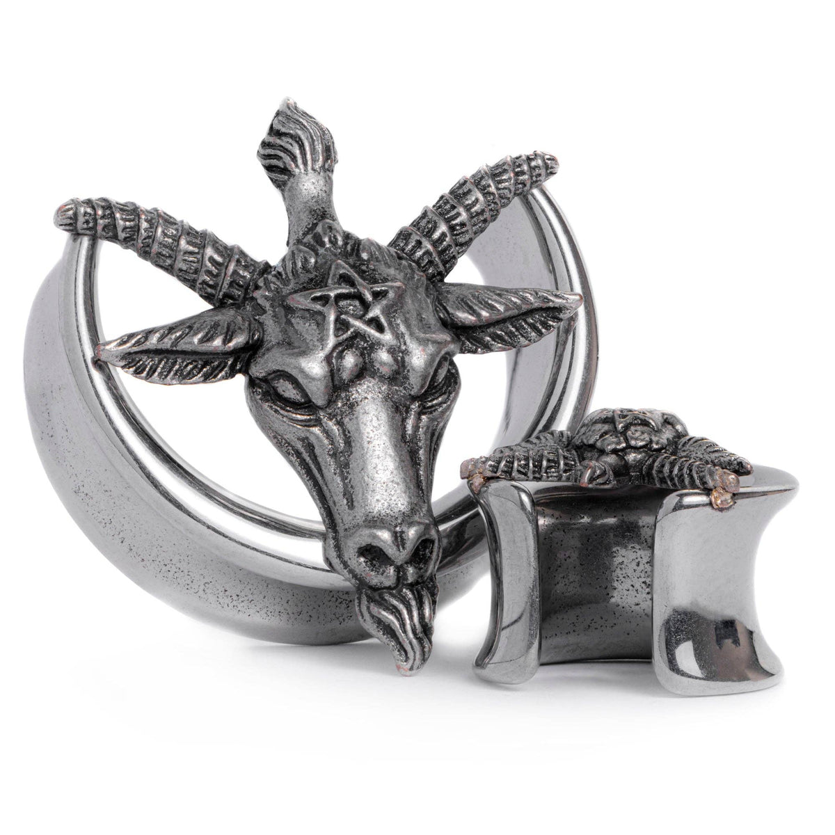 Baphomet Head Saddle Plug / Tunnel / Gauge