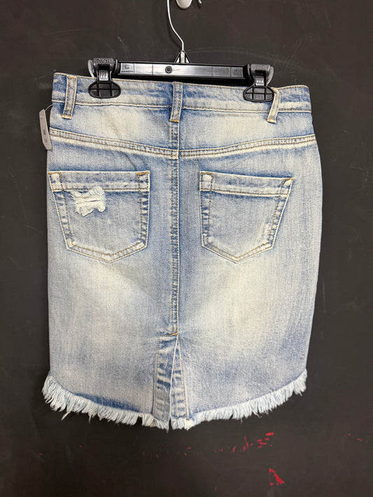 Vanilla Star Y2K Light Wash Distressed Skirt-Size 3/4