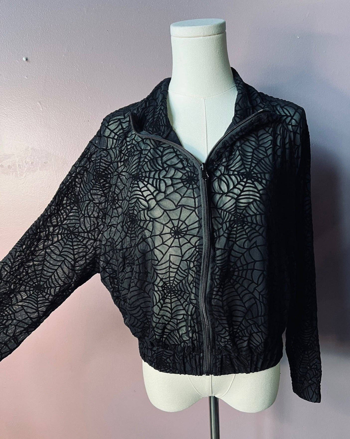 The SINFUL Track Suit Set - WEBS - Sheer Velvet Flocked Web Track Jacket