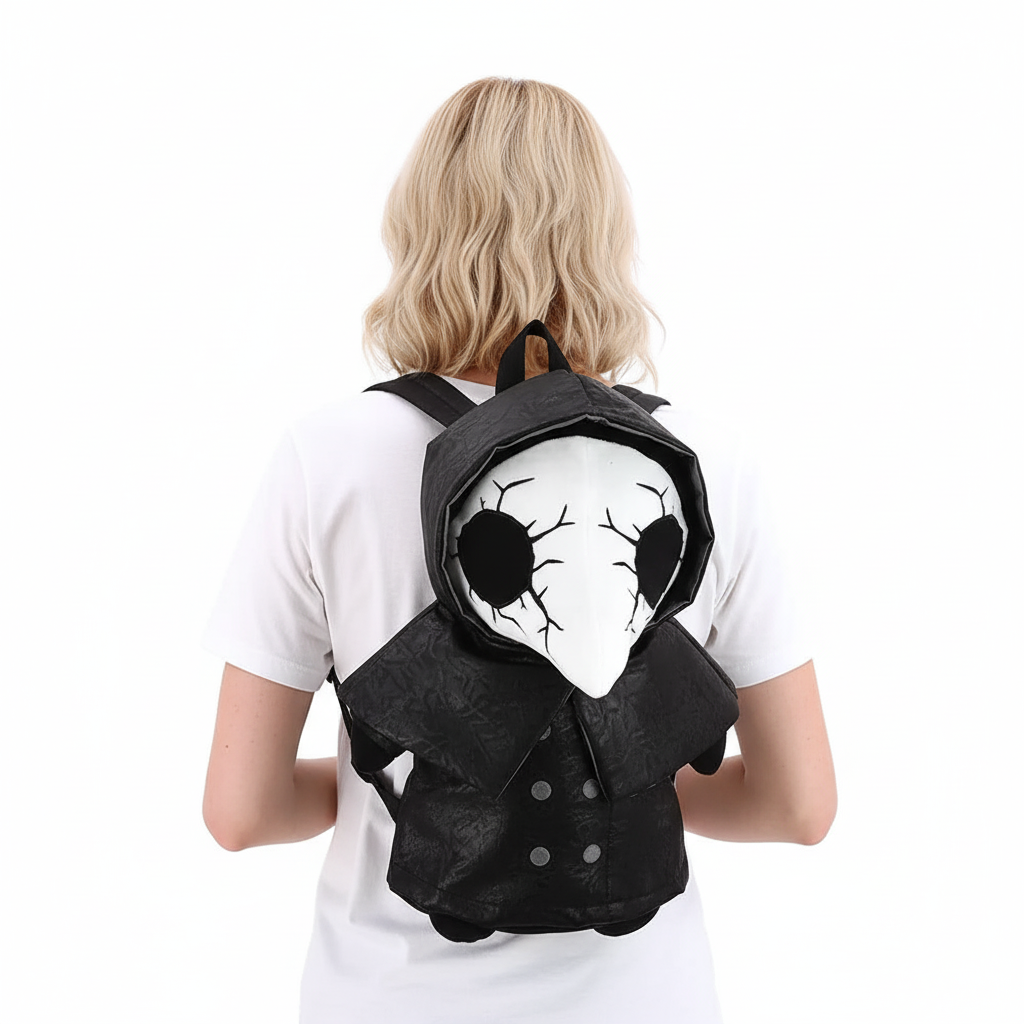 Cracked Mask Plague Doctor Plushy Backpack
