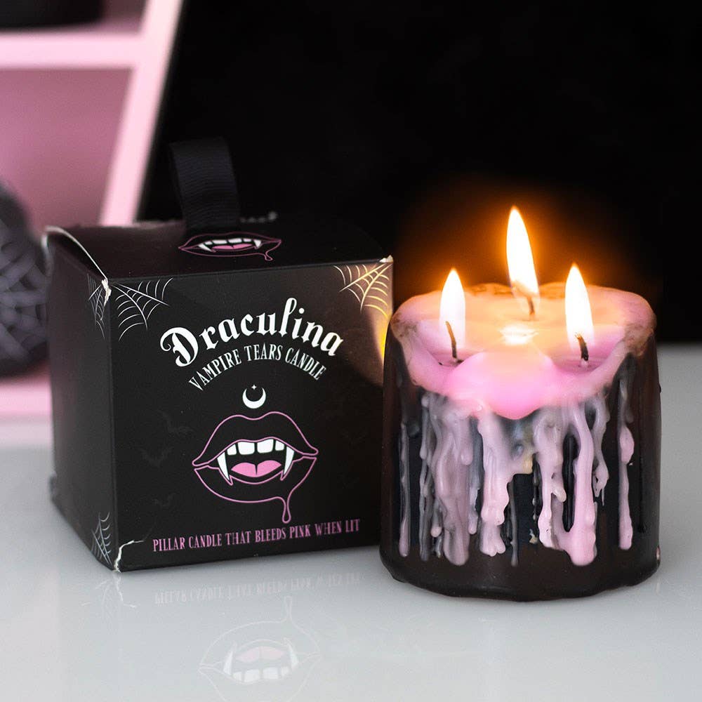 Pink Draculina Vampire Tears 3-inch Pillar Candle