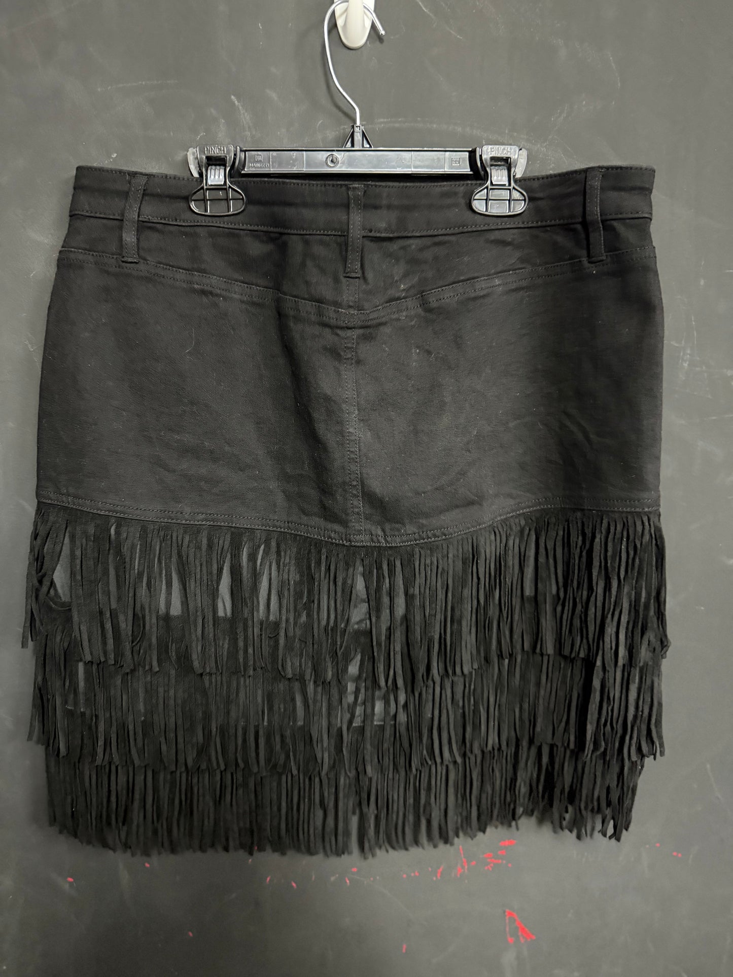 Western Goth- Miranda Lambert Fringe Skirt-XXL
