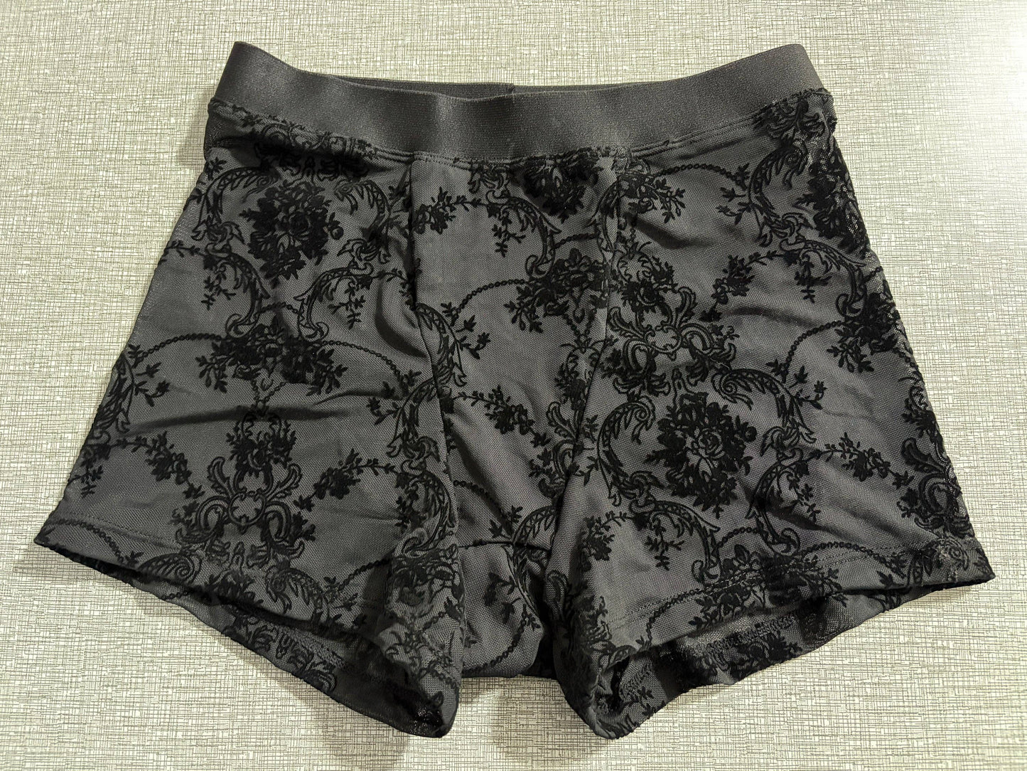 Sheer Boxer Brief Shorts - Gothic DAMASK - PRE-ORDER