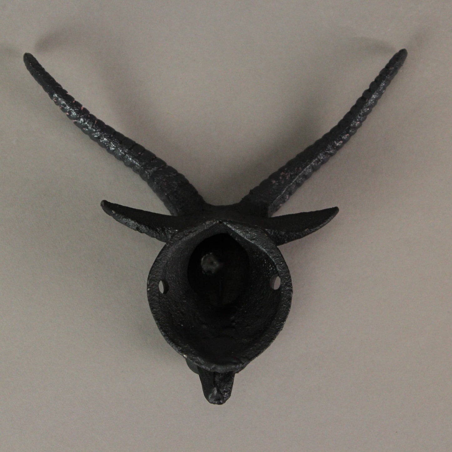 Set of 2 Black Cast Iron Baphomet Decorative Wall Hook Decor