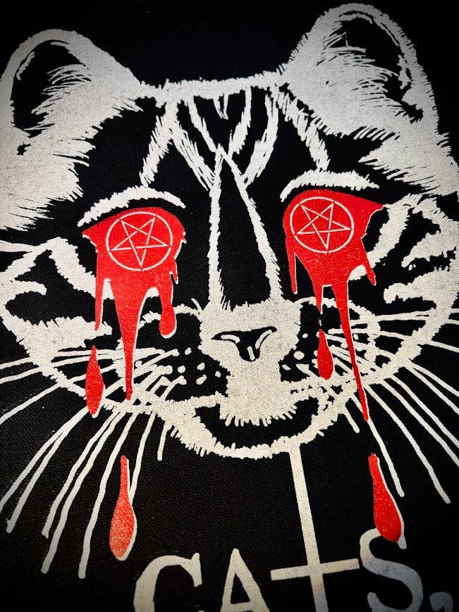 Cats, not Christ large back patch.