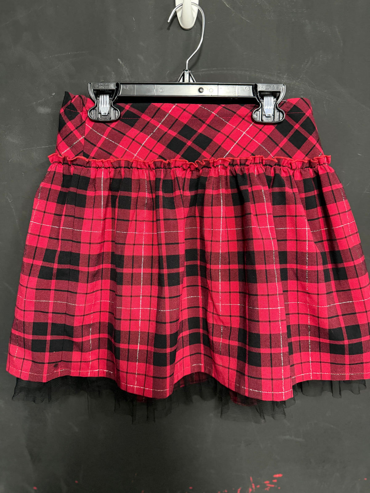 Cherokee red plaid layered skirt (M 7/8)
