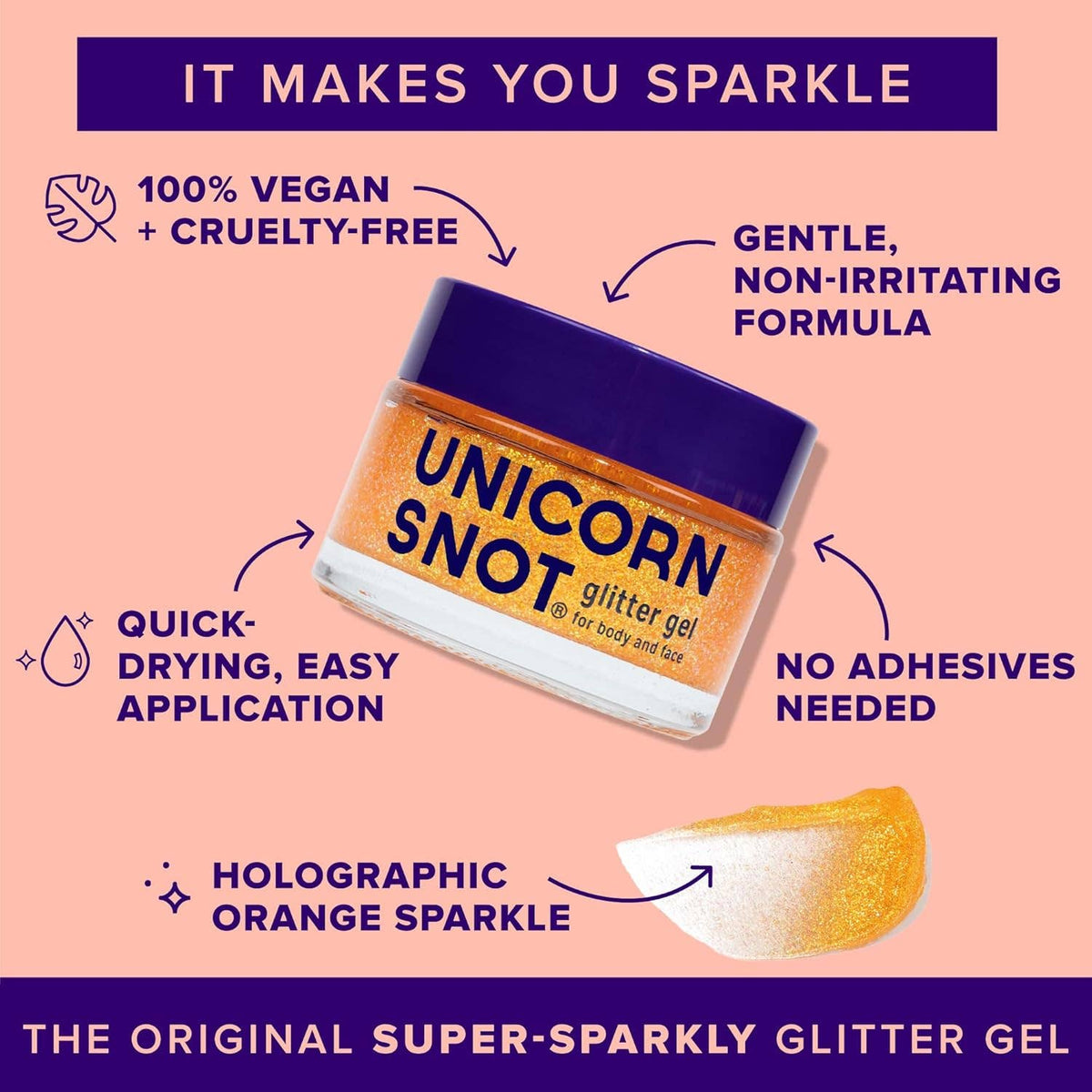 Original Glitter Gel | Fire-Orange | Body Glitter | Shimmer