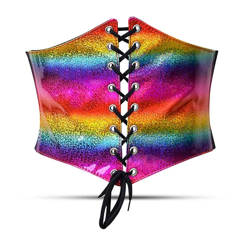 Womens Pvc Shiny Corset Waist Belt - Waist Trainer Shaper
