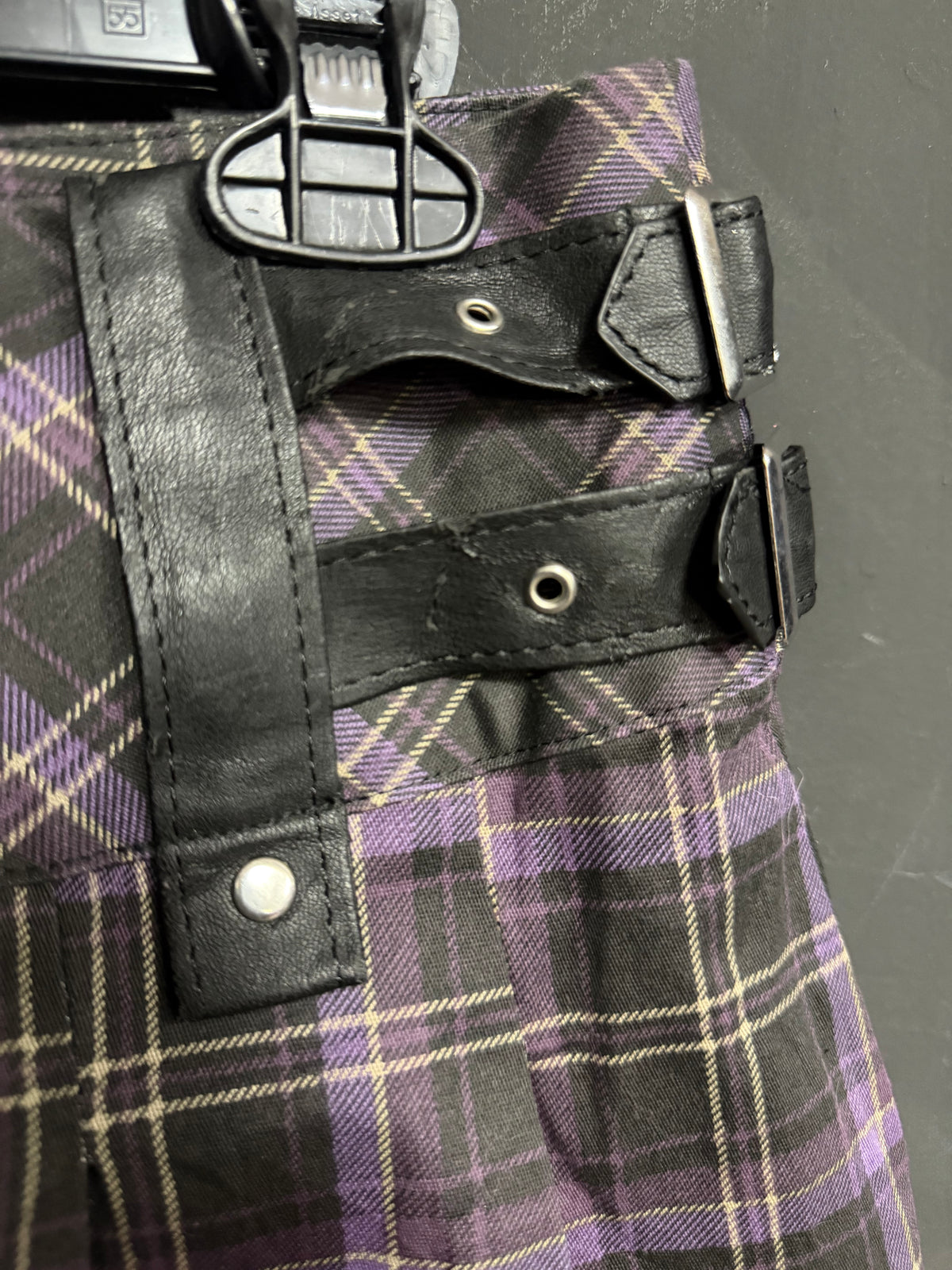 Older Killstar Purple & Black Plaid Skirt- XS
