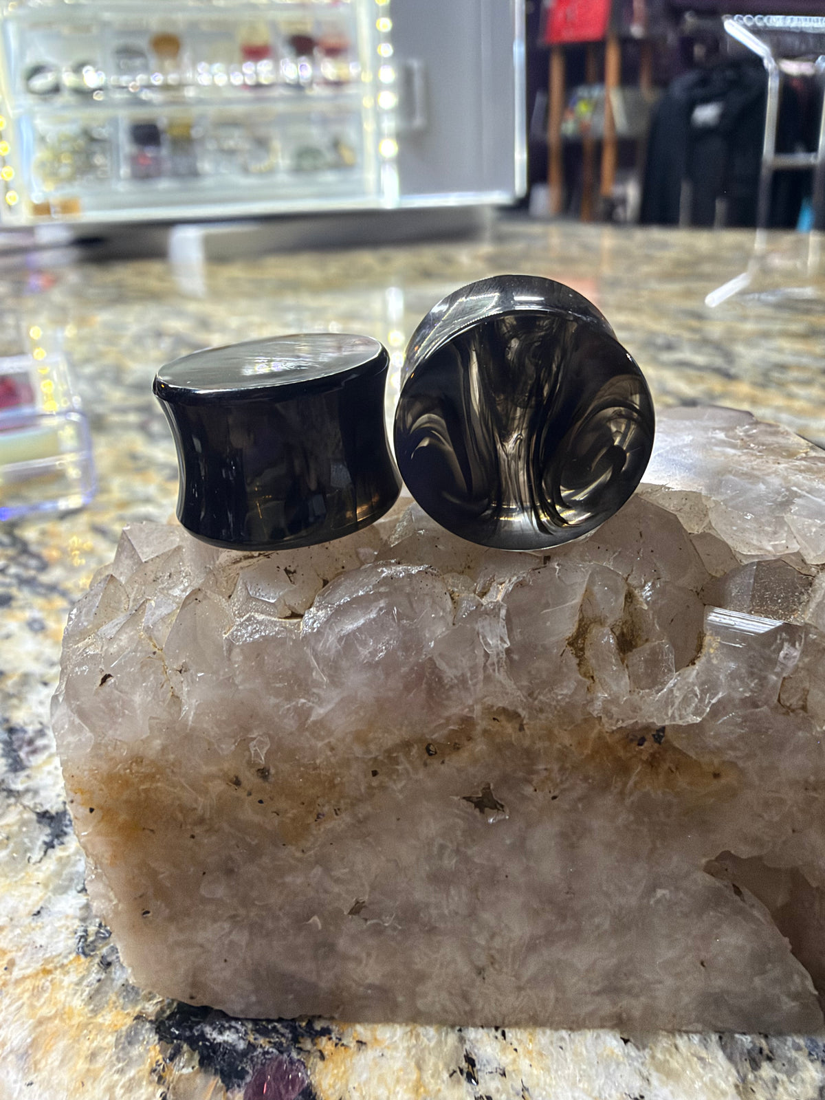 Black Smoke Saddle Ear Plugs