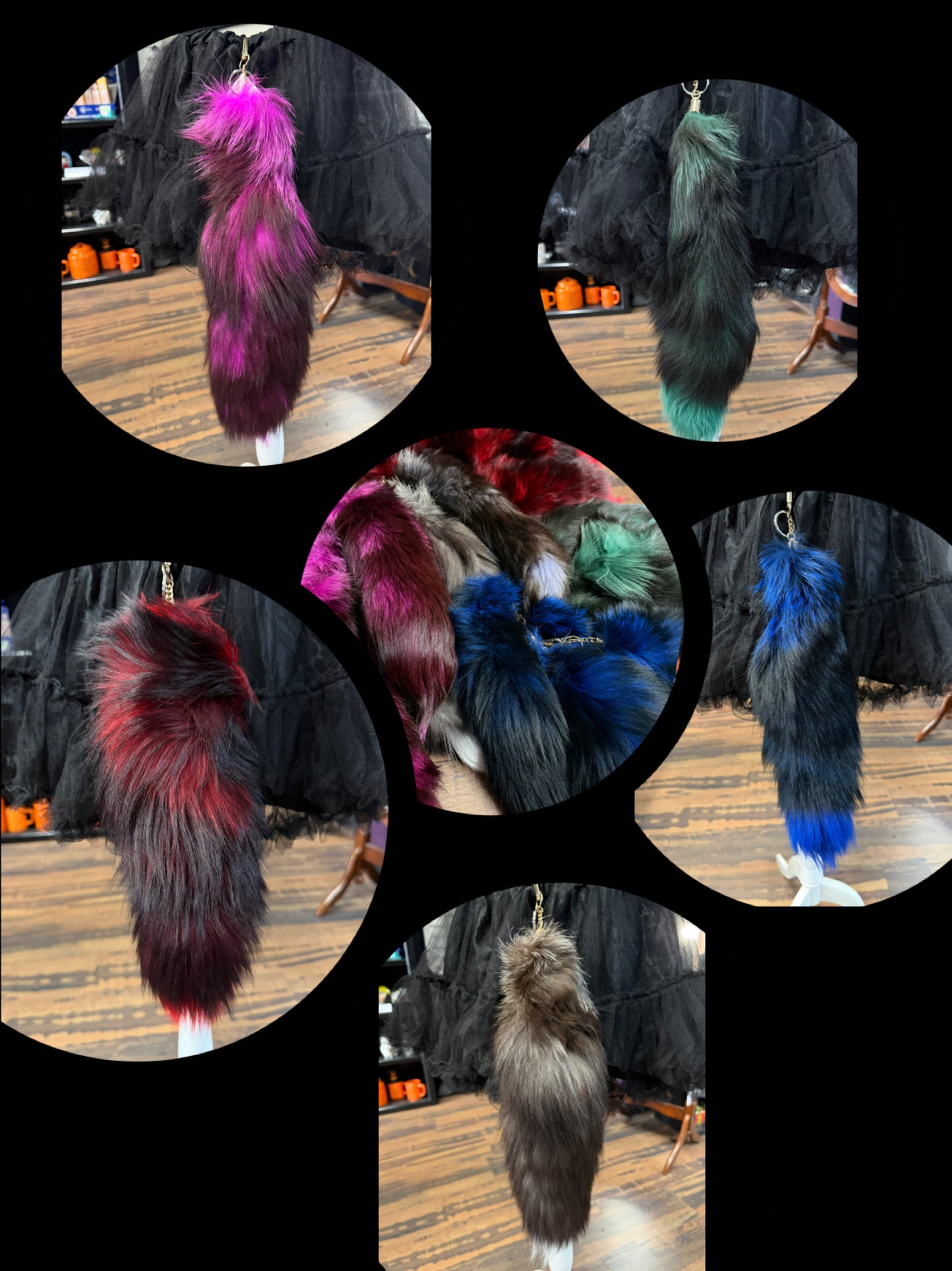 Silver Fox Tails – Real with Clips Attached (Natural & Dyed Variants)