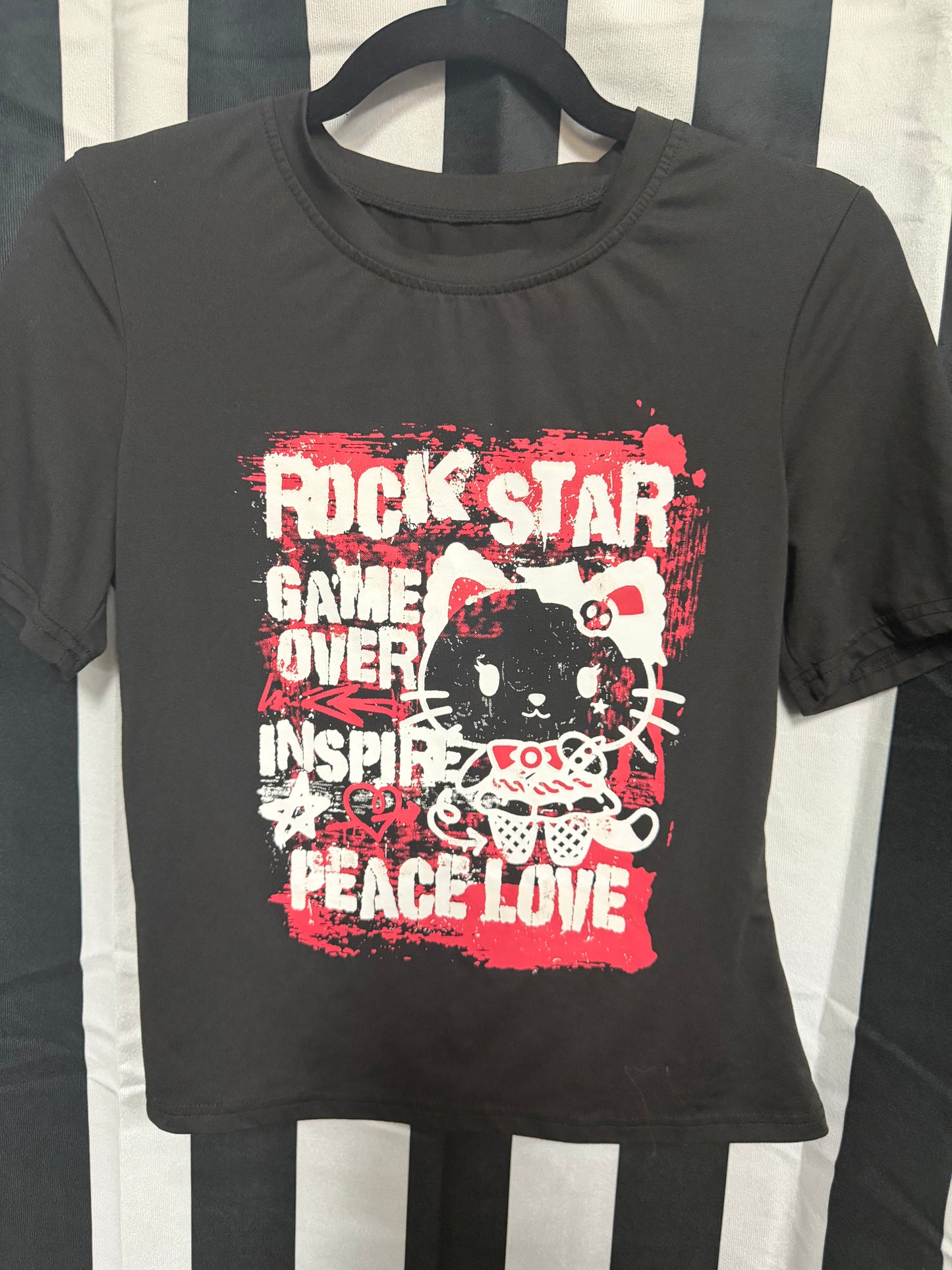 Hello Kitty Rock Star Baby Tee- Size Small