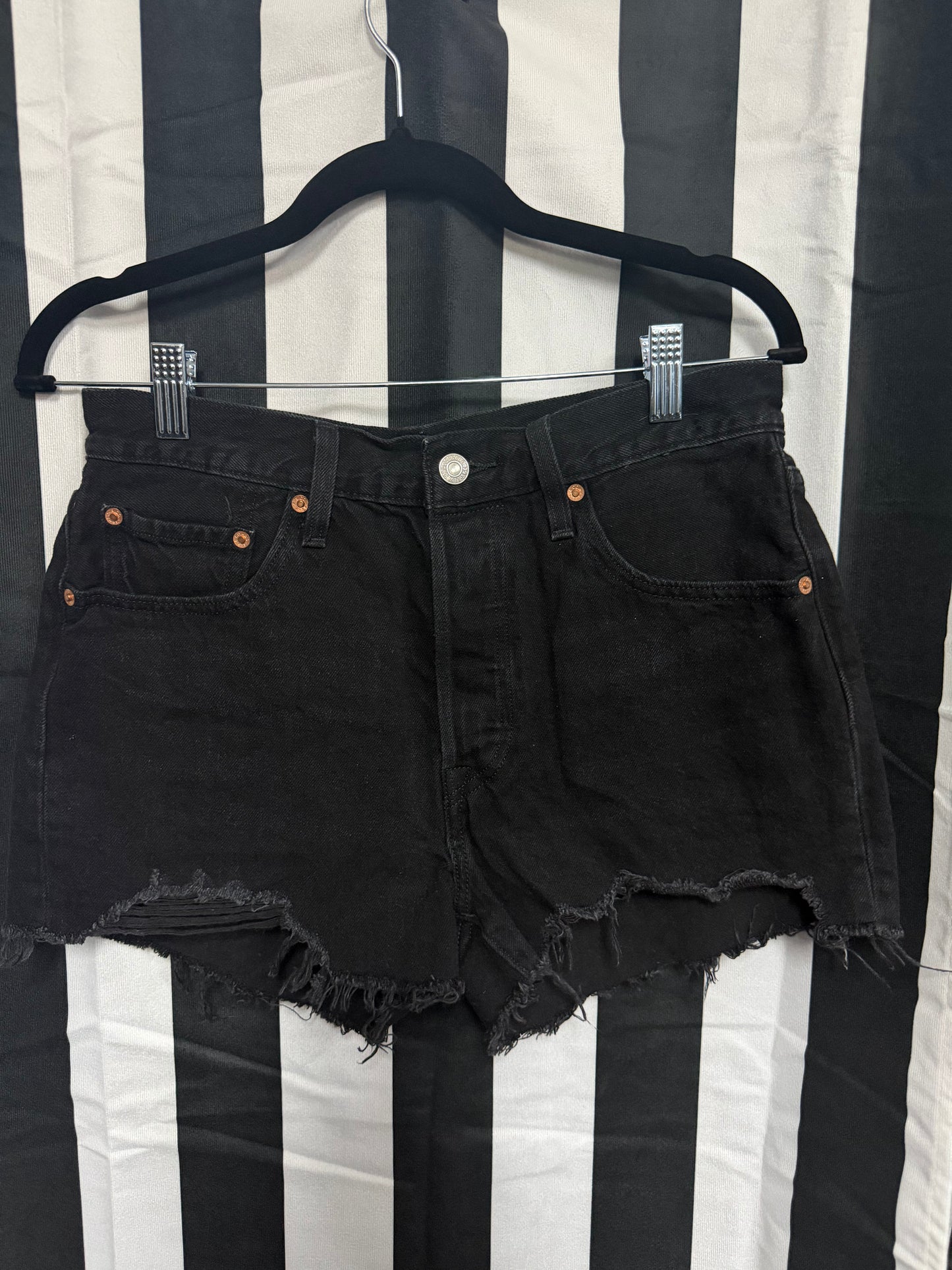 Levi's Black Distressed Shorts- Waist 28