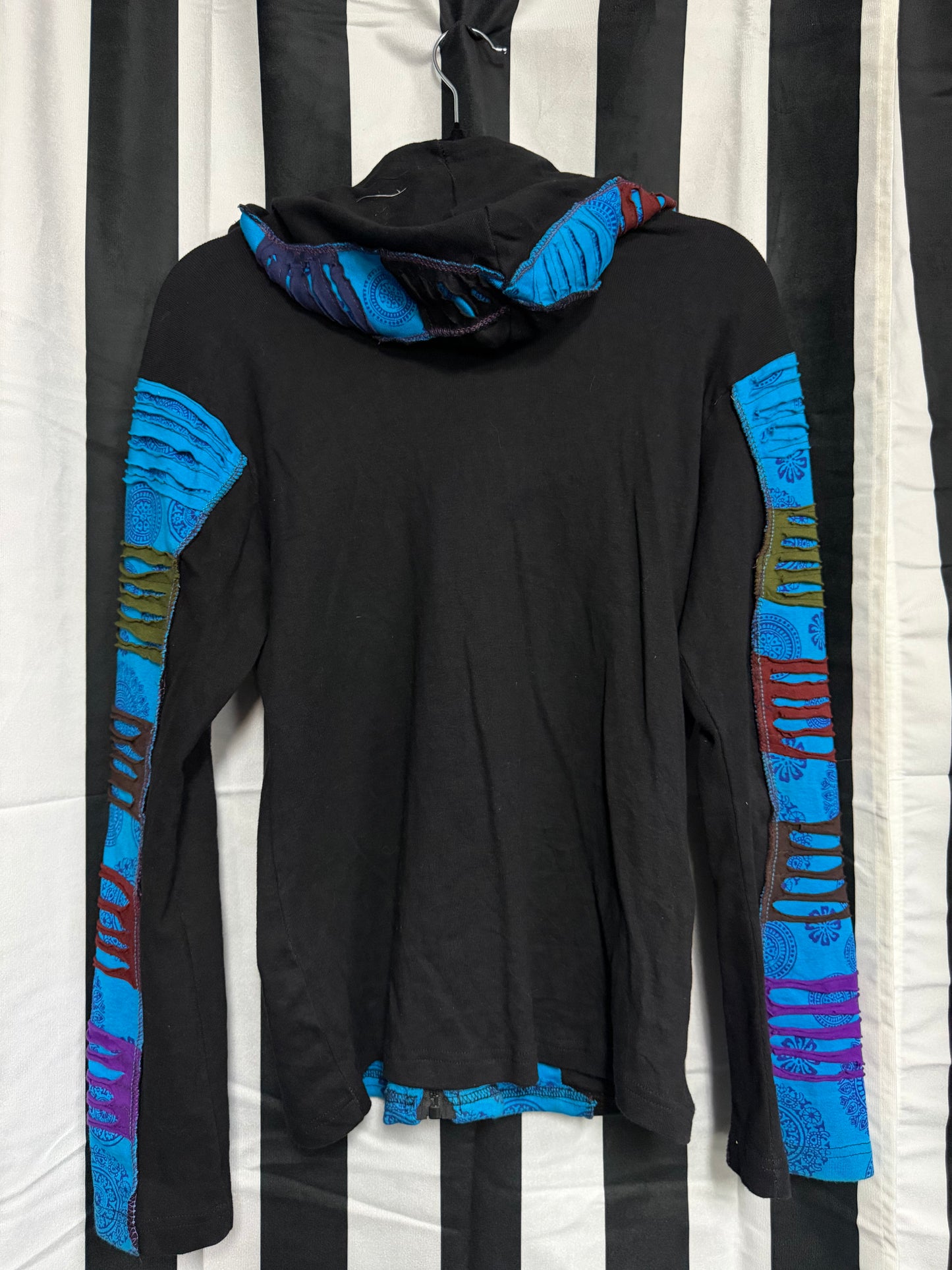 Ark Imports Artisan Boho Patchwork Zip Up Jacket- Size M