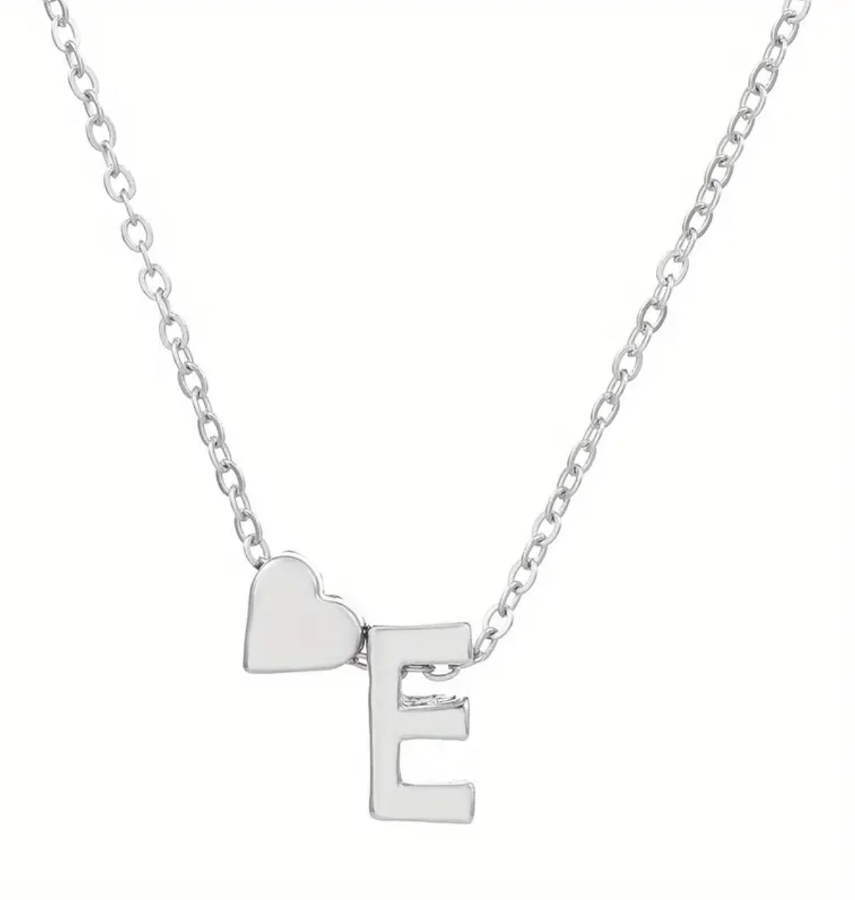 Silver Initial / Heart Necklace