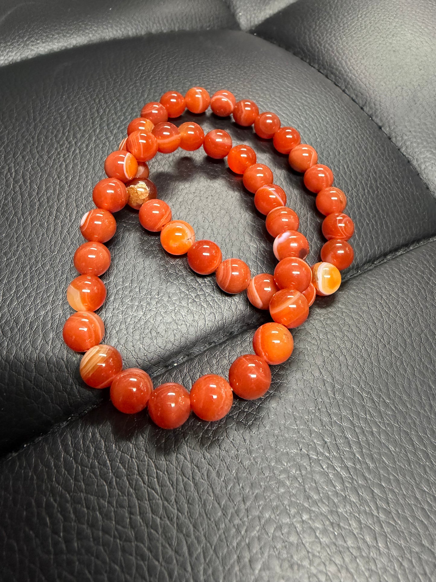 8mm Natural Carnelian Bracelet
