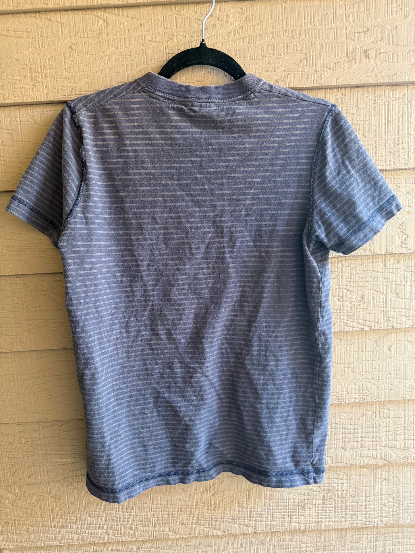 Y2K Hollister Blue/White Striped Shirt- Medium