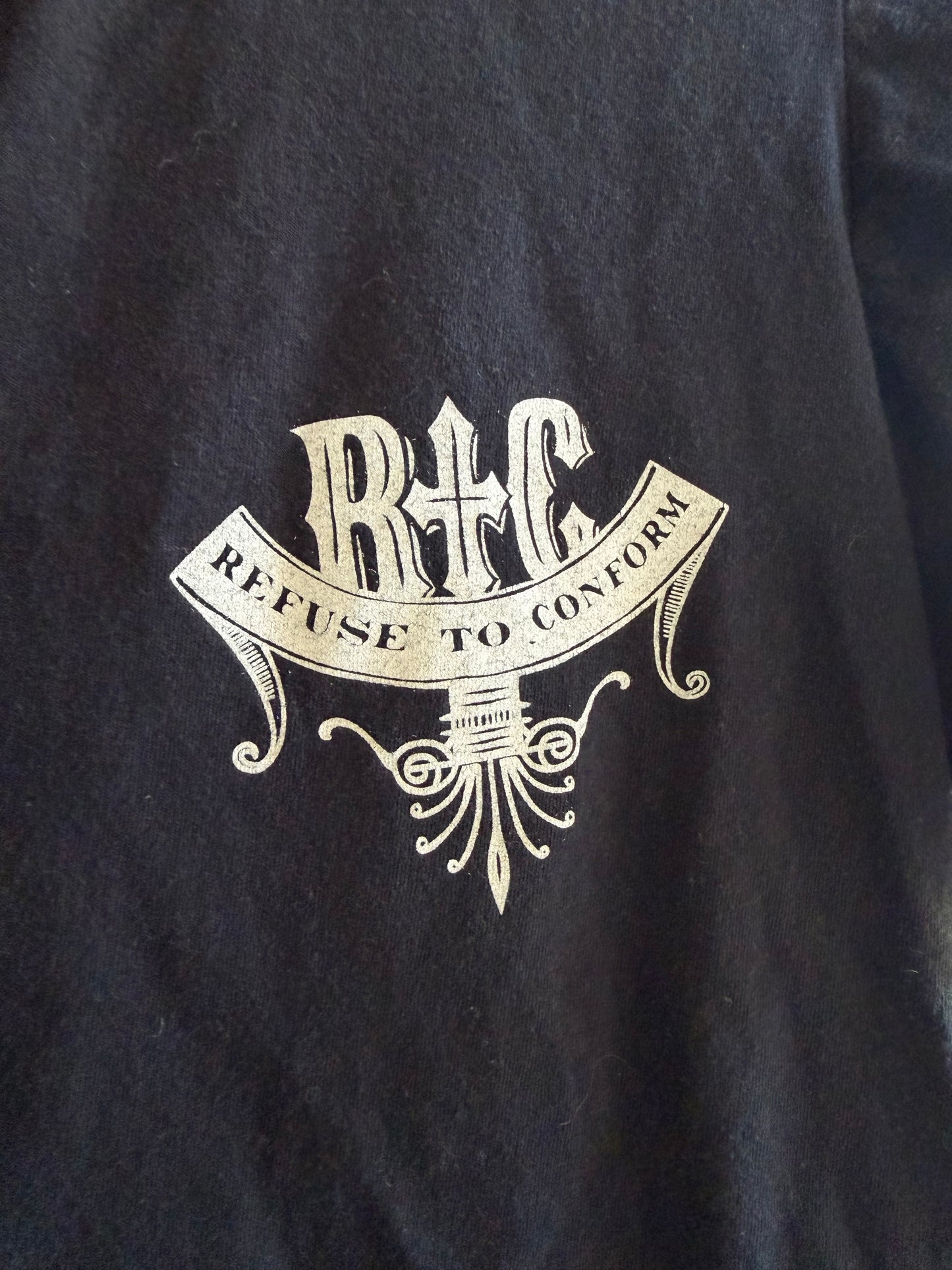 Refuse To Conform Black Tee- Size Small