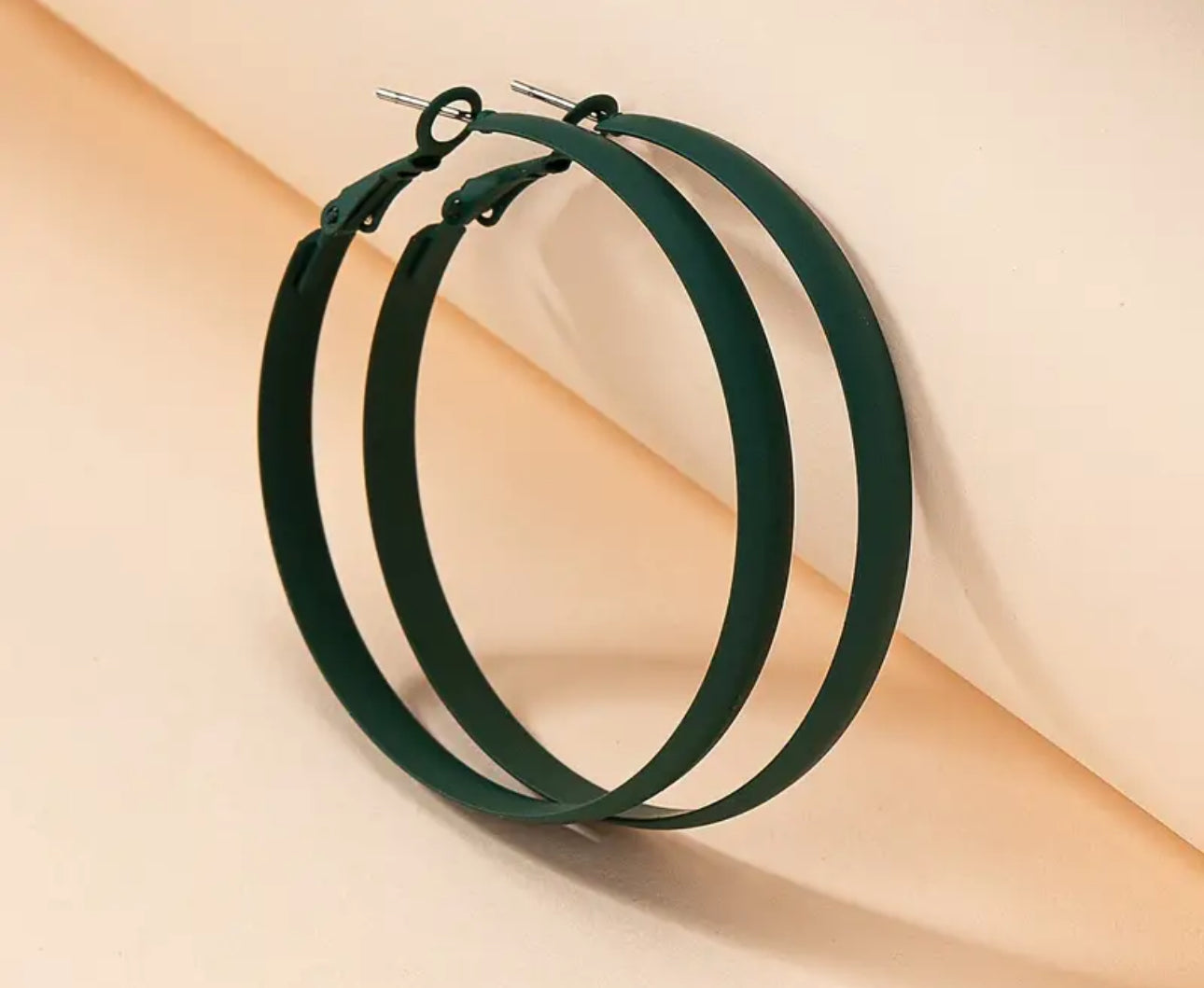 Simple Matte Hoop Earrings — 1.89"
