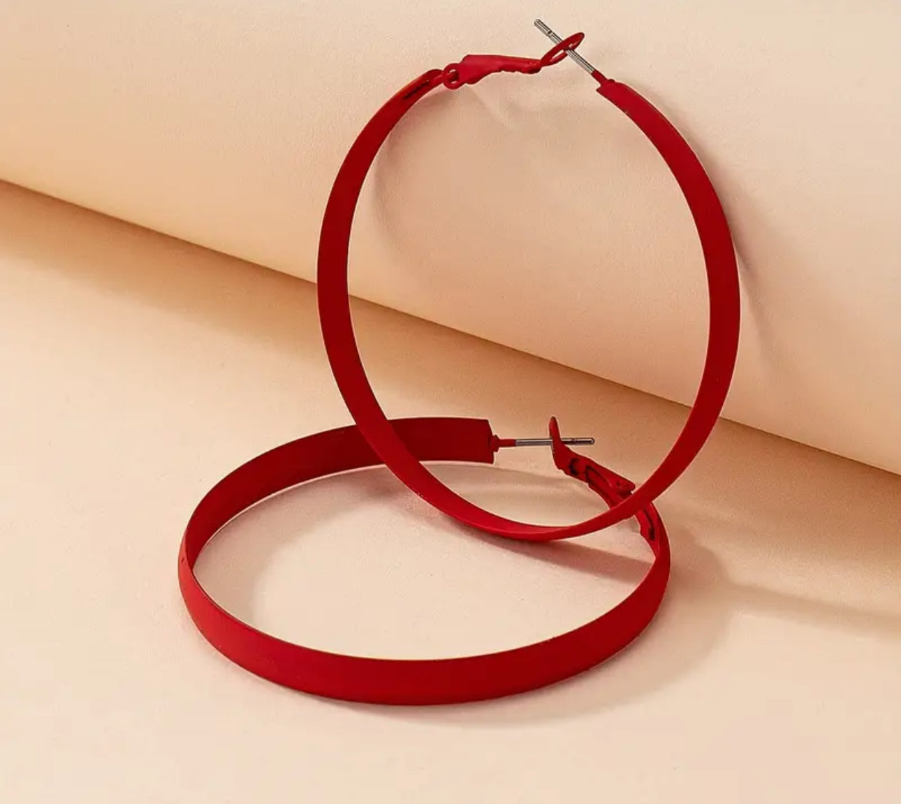 Simple Matte Hoop Earrings — 1.89"