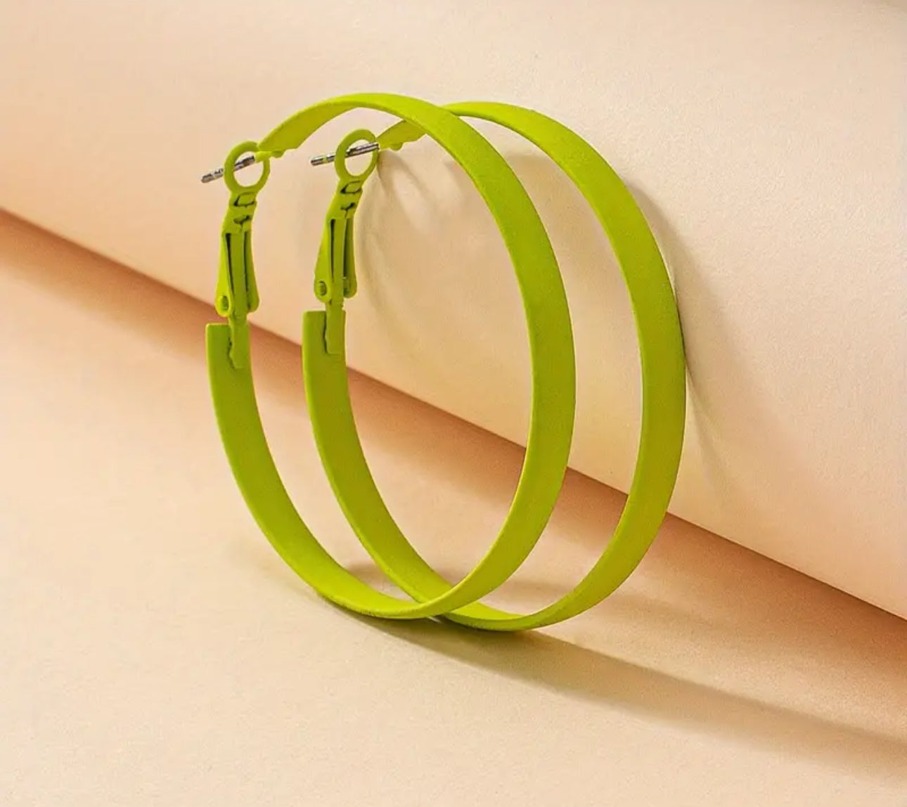 Simple Matte Hoop Earrings — 1.89"