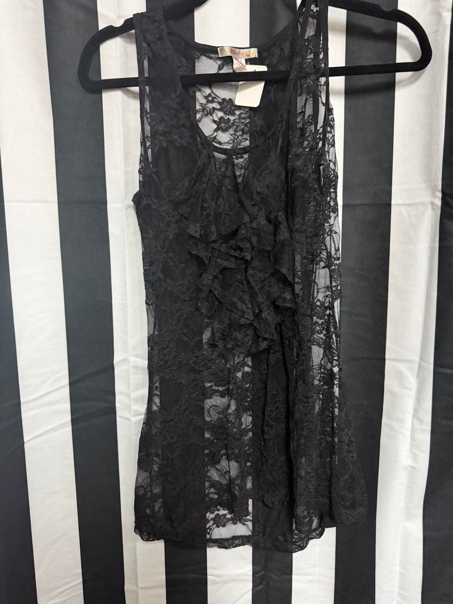 Rosio Black Lace Top- Size Large