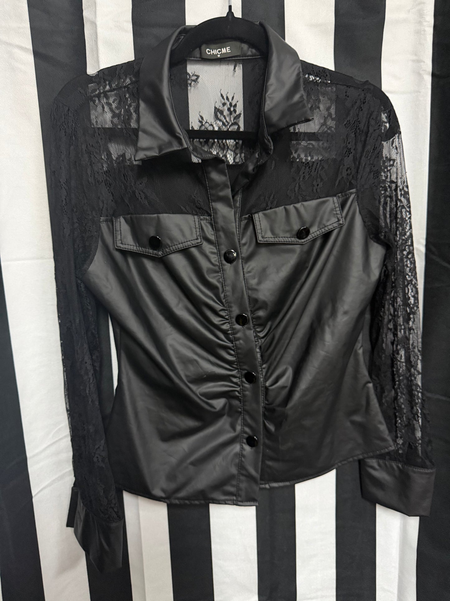 Chicme Goth Cowgirl Lace Top- Size M