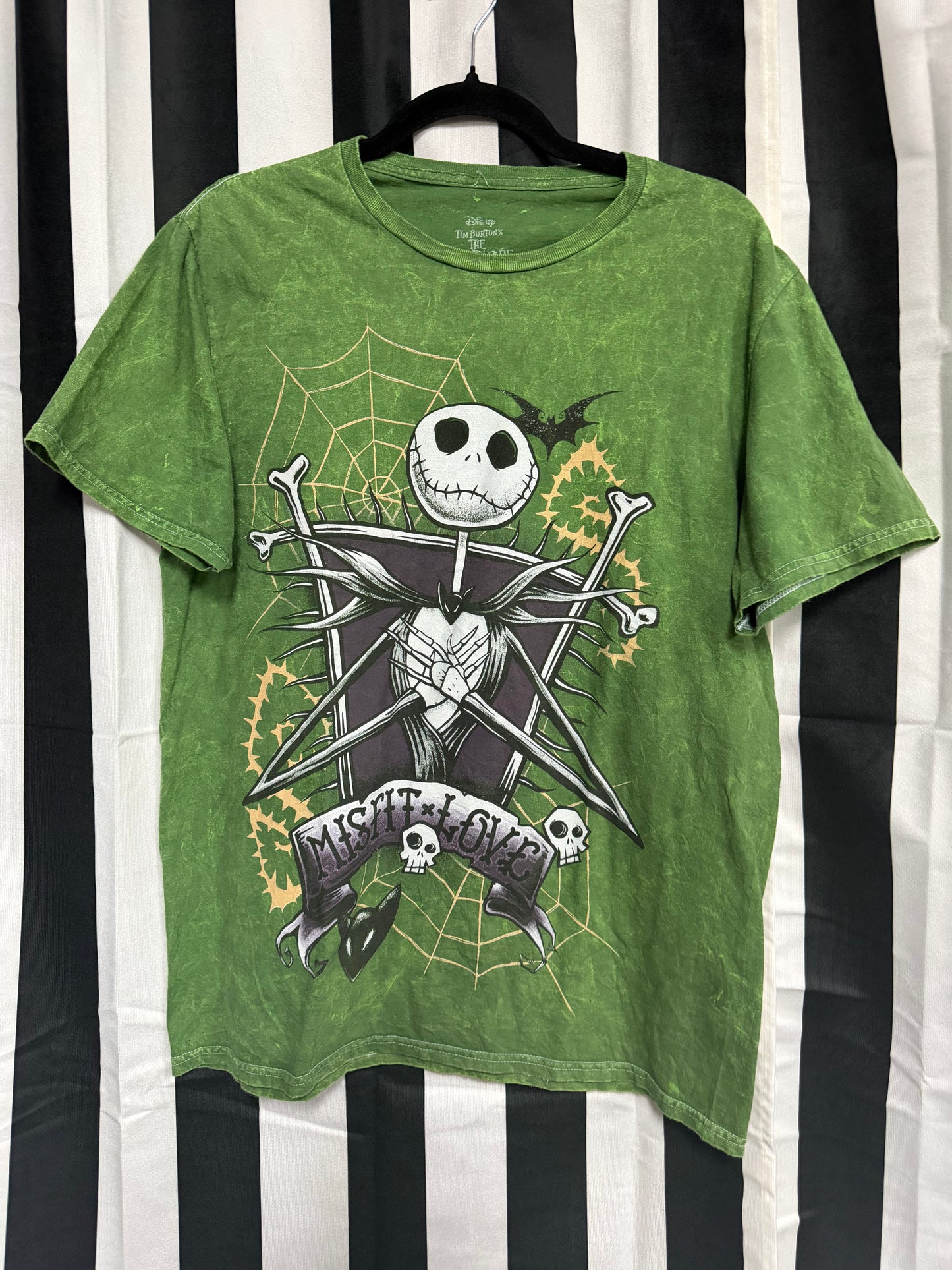 Nightmare Before Christmas Jack Skellington Misfit Love Shirt- Size Large