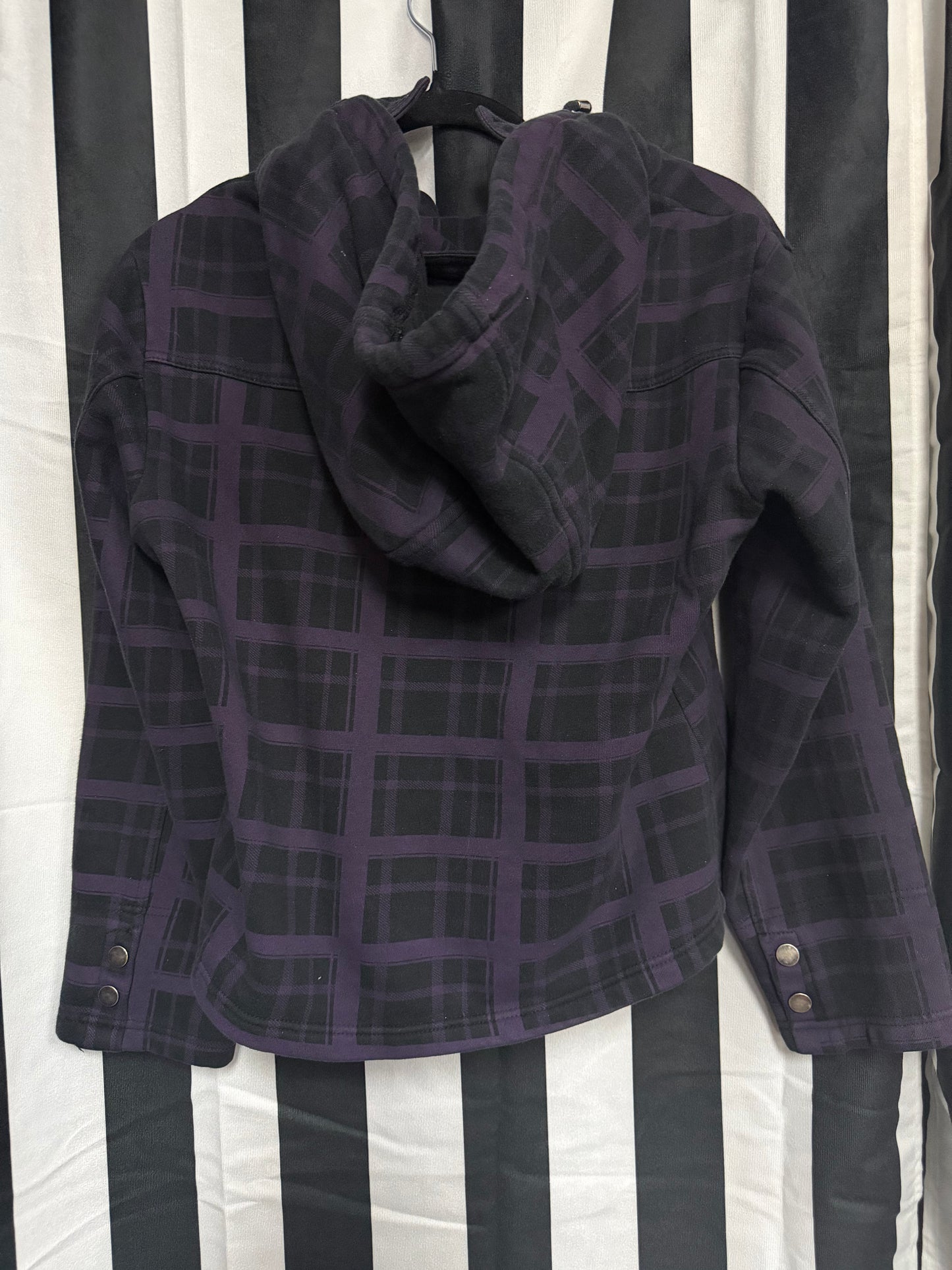 Y2K First Kiss Purple Plaid Crop Jacket- M