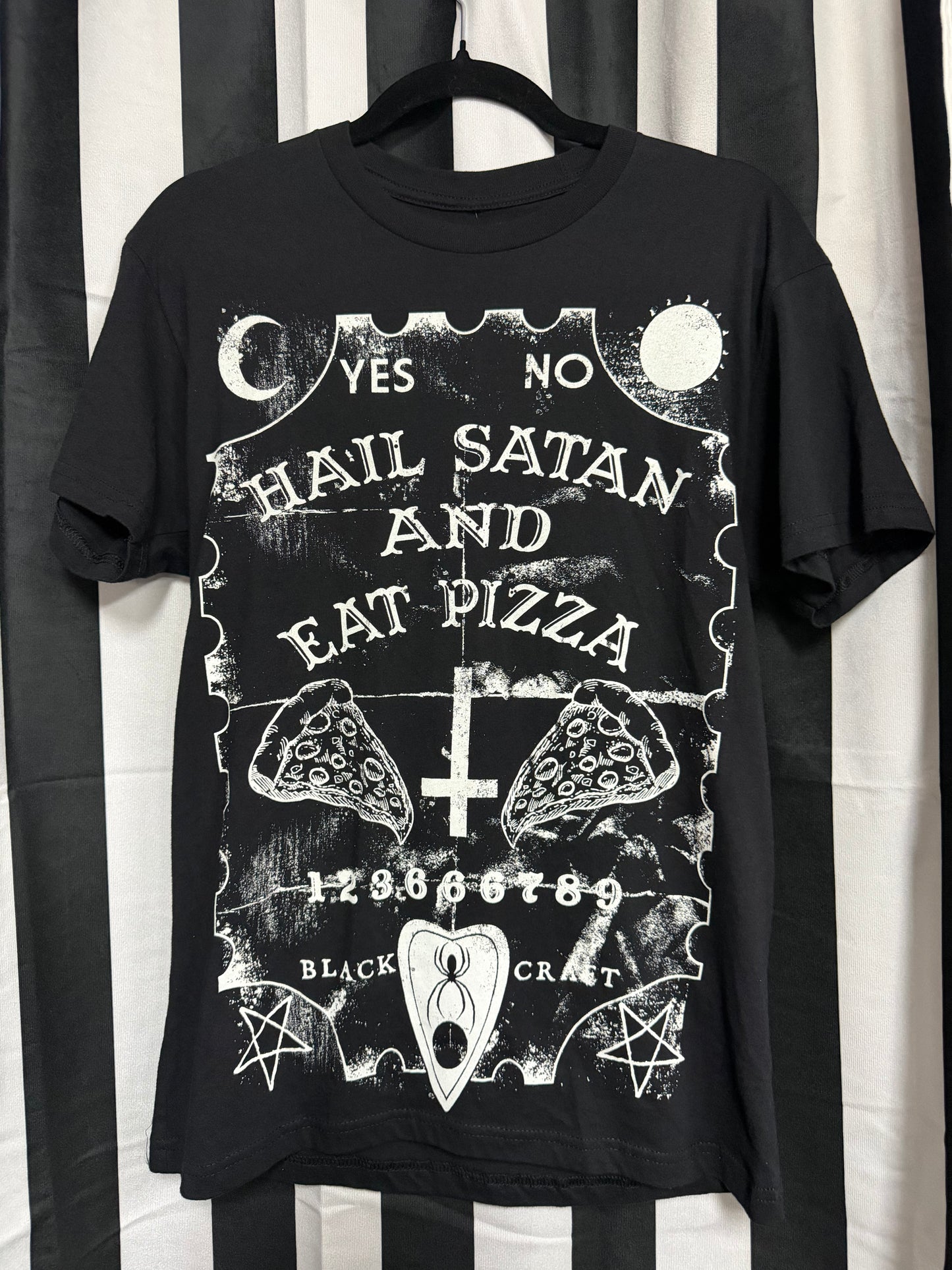 Authentic Blackcraft-Hail Satan & Eat Pizza Quija Shirt- Size S
