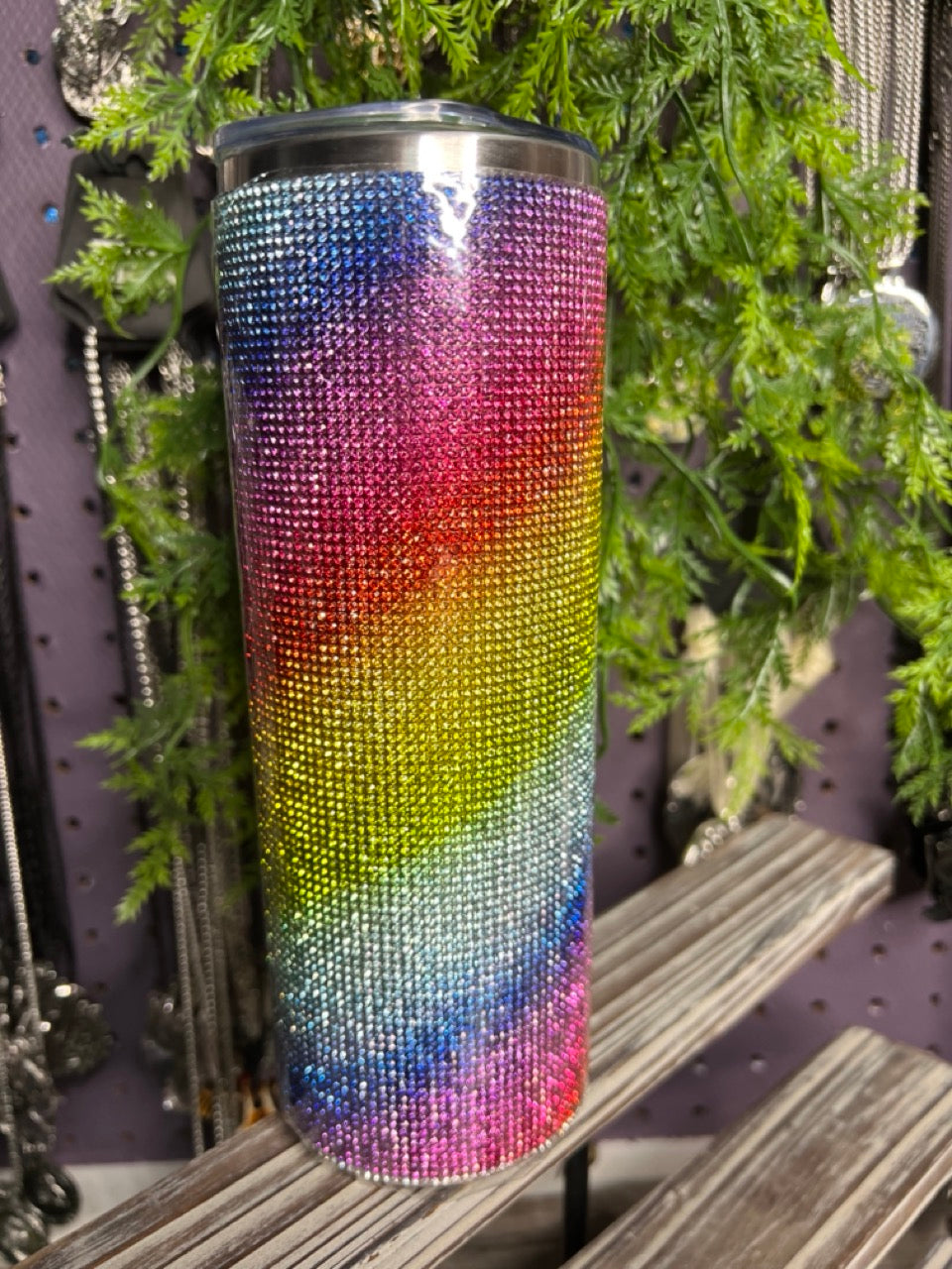 Stainless Steel 20-Ounce Rhinestone Tumbler