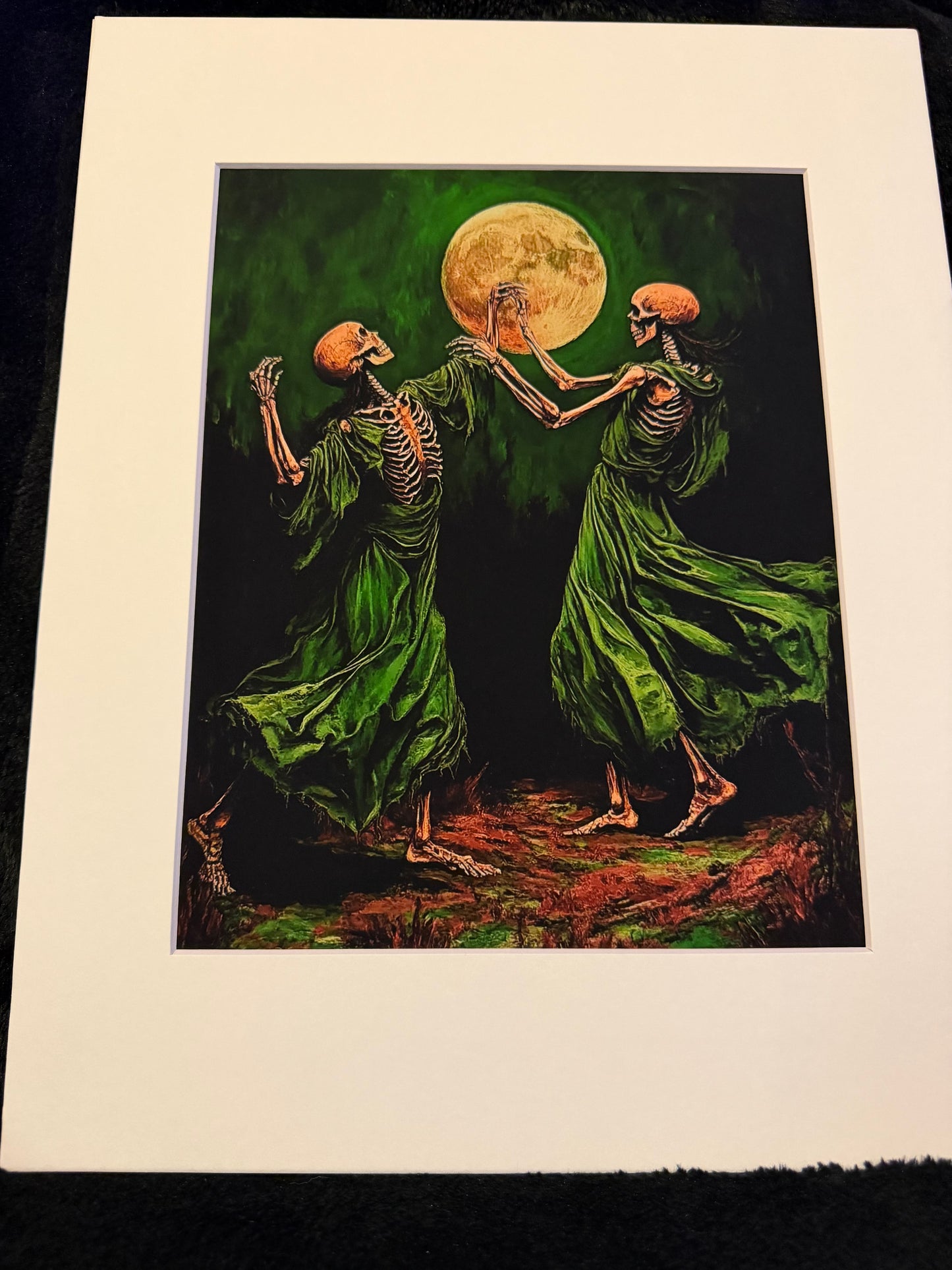 Goth Dancing Skeleton Pair Art Prints - Gothic 8"x10" Artwork