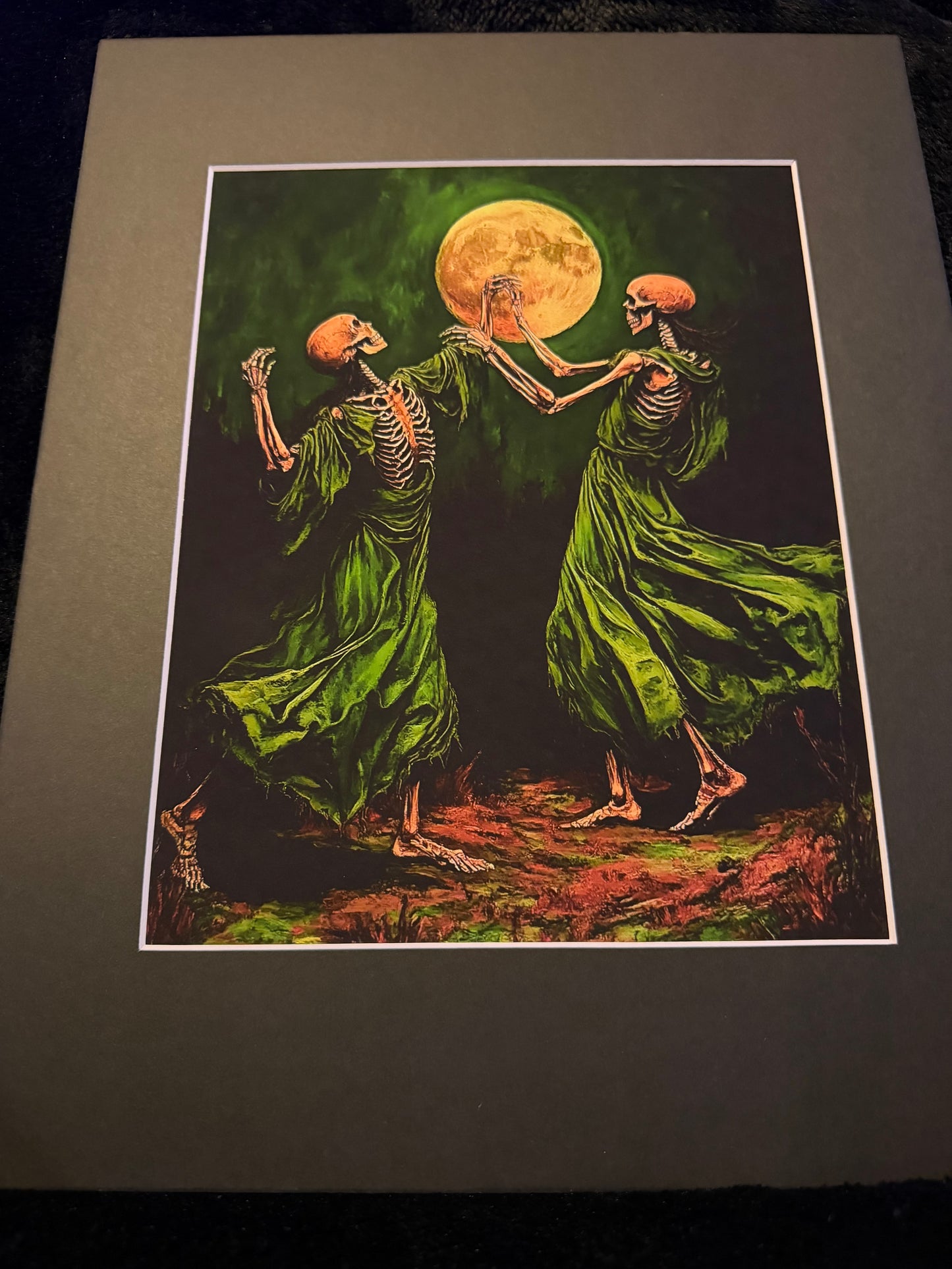 Goth Dancing Skeleton Pair Art Prints - Gothic 8"x10" Artwork