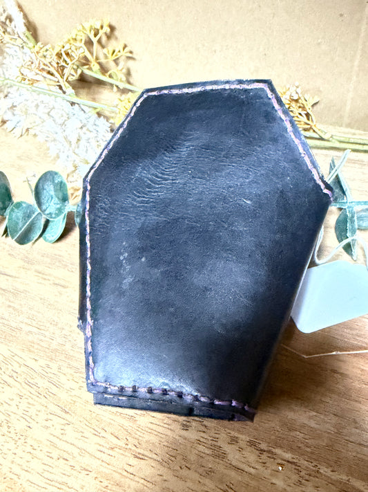 Handmade- Real Leather- Purple Dragon Wing Wallet