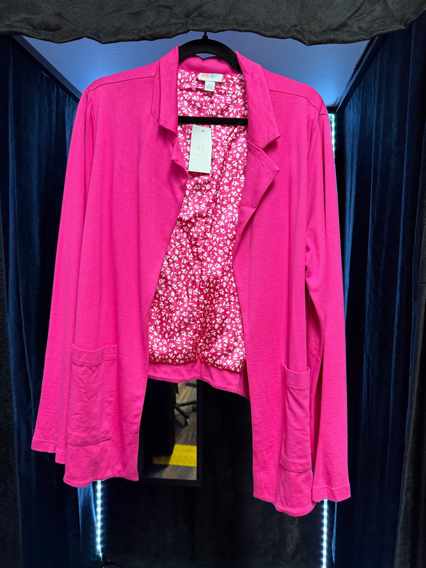 Lularoe- Hot Pink Jenny Blazer- Size Large