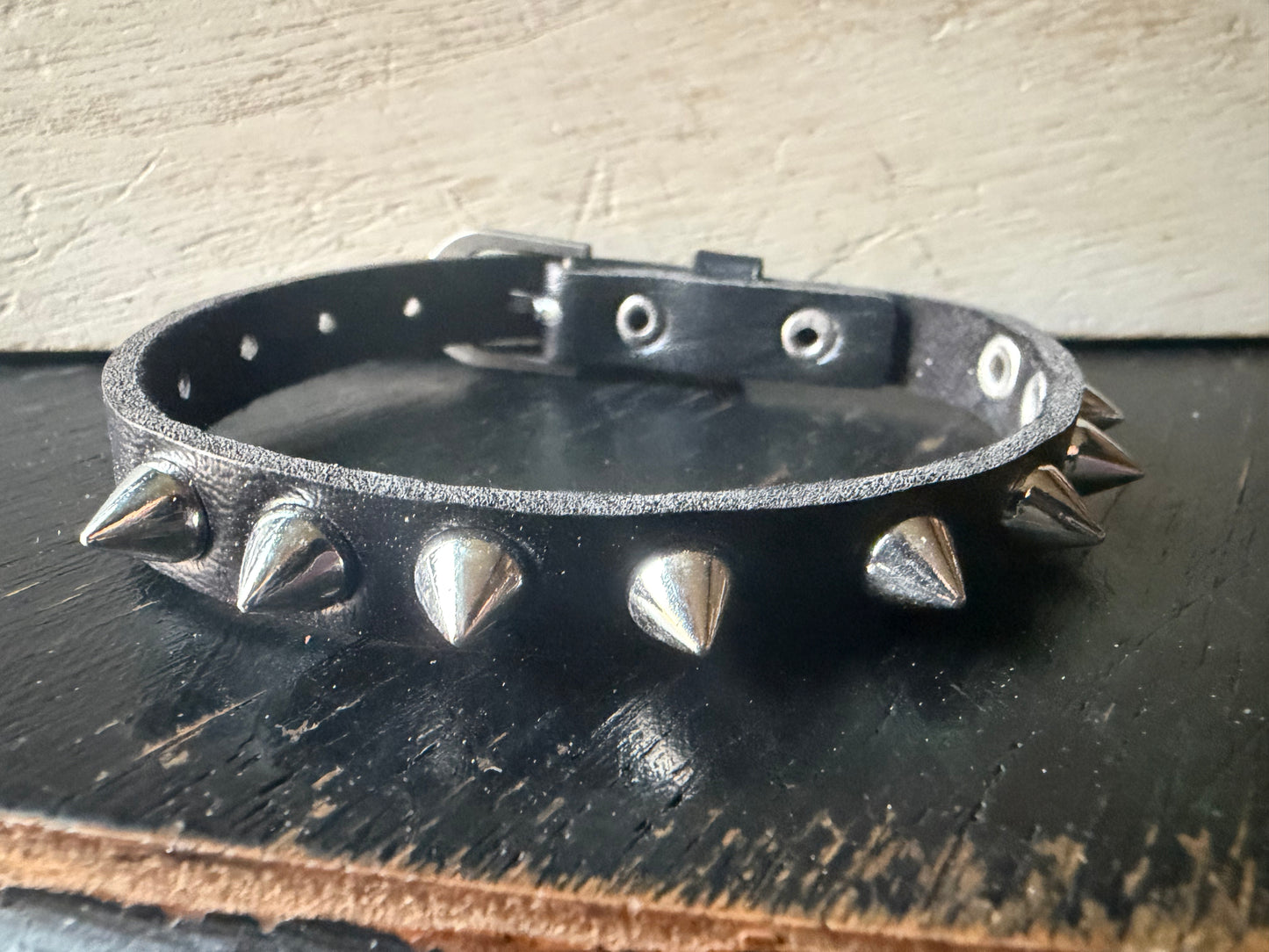 Little Black Spiked Buckle Bracelet