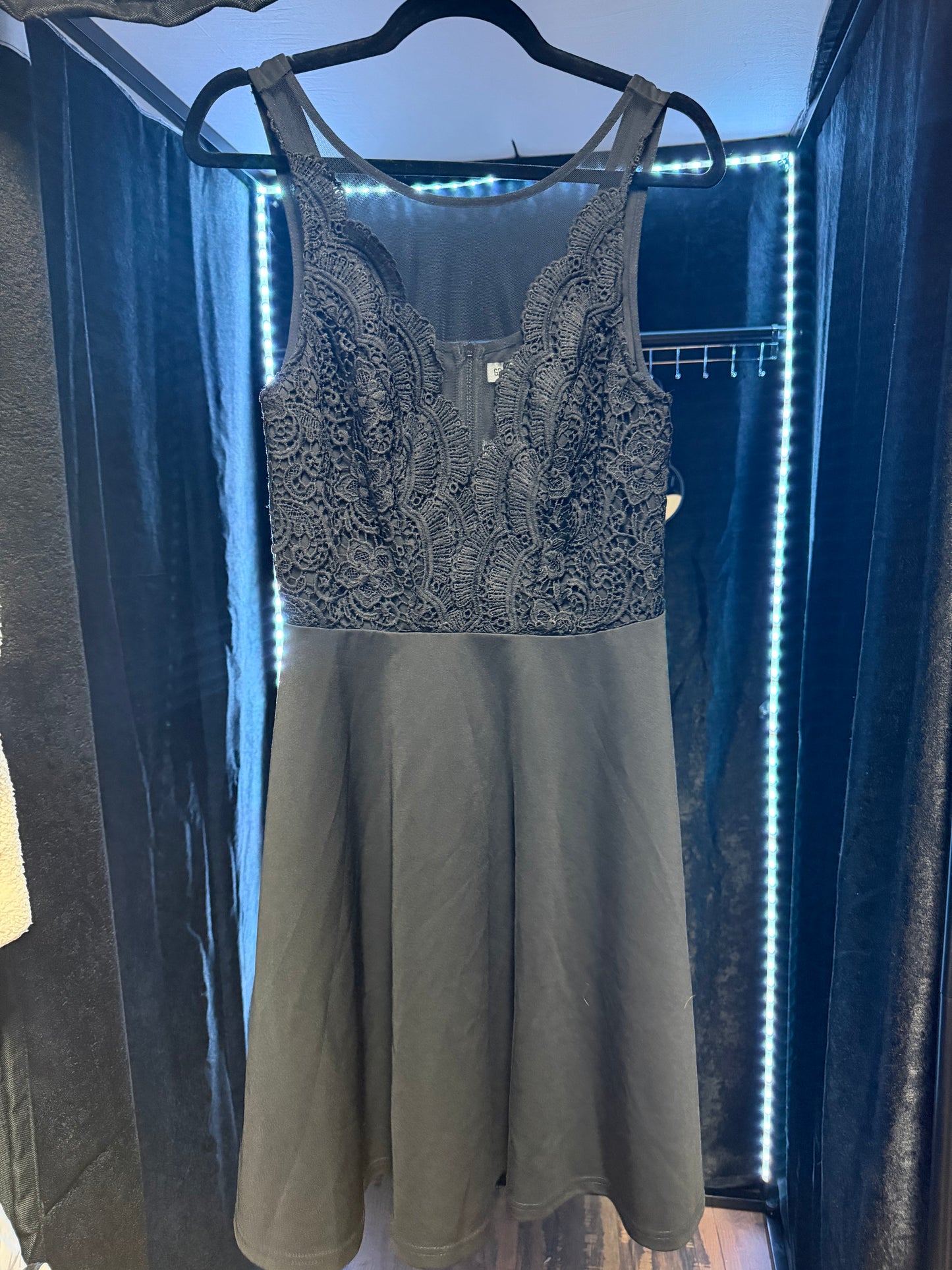 Grace Karin- Fancy Black Goth Dress- Size Medium