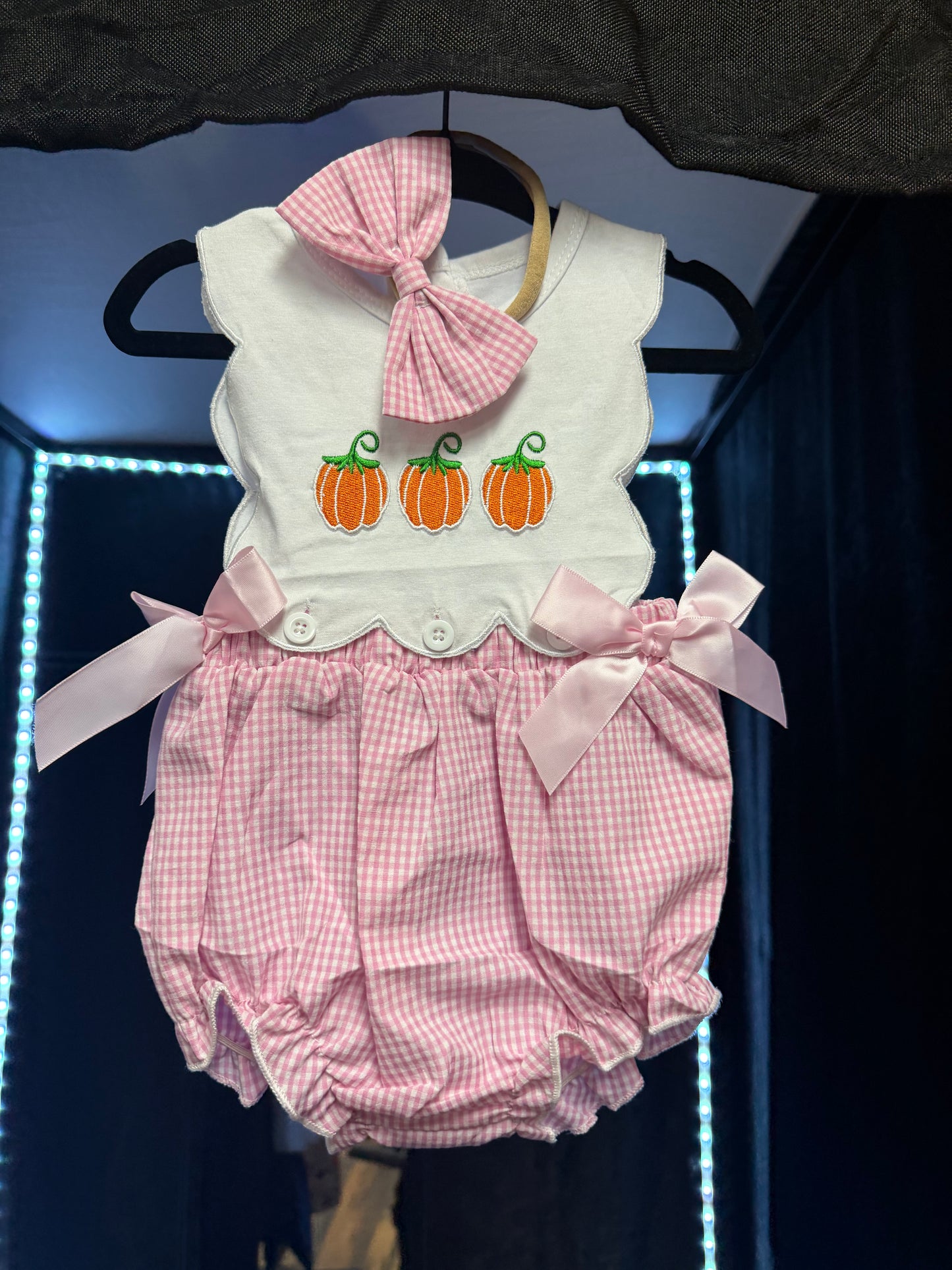 Pumpkin Romper W/Headband- 3-6 months- #LILBAT750