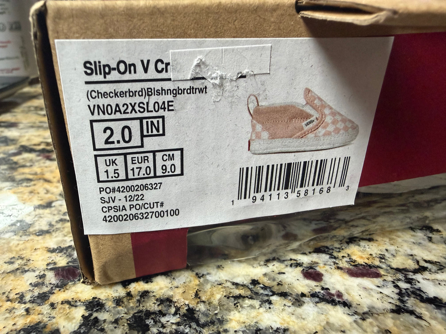Pink/White Checkered Vans-Crib Shoes- 6-12 Weeks- #LILBAT1750