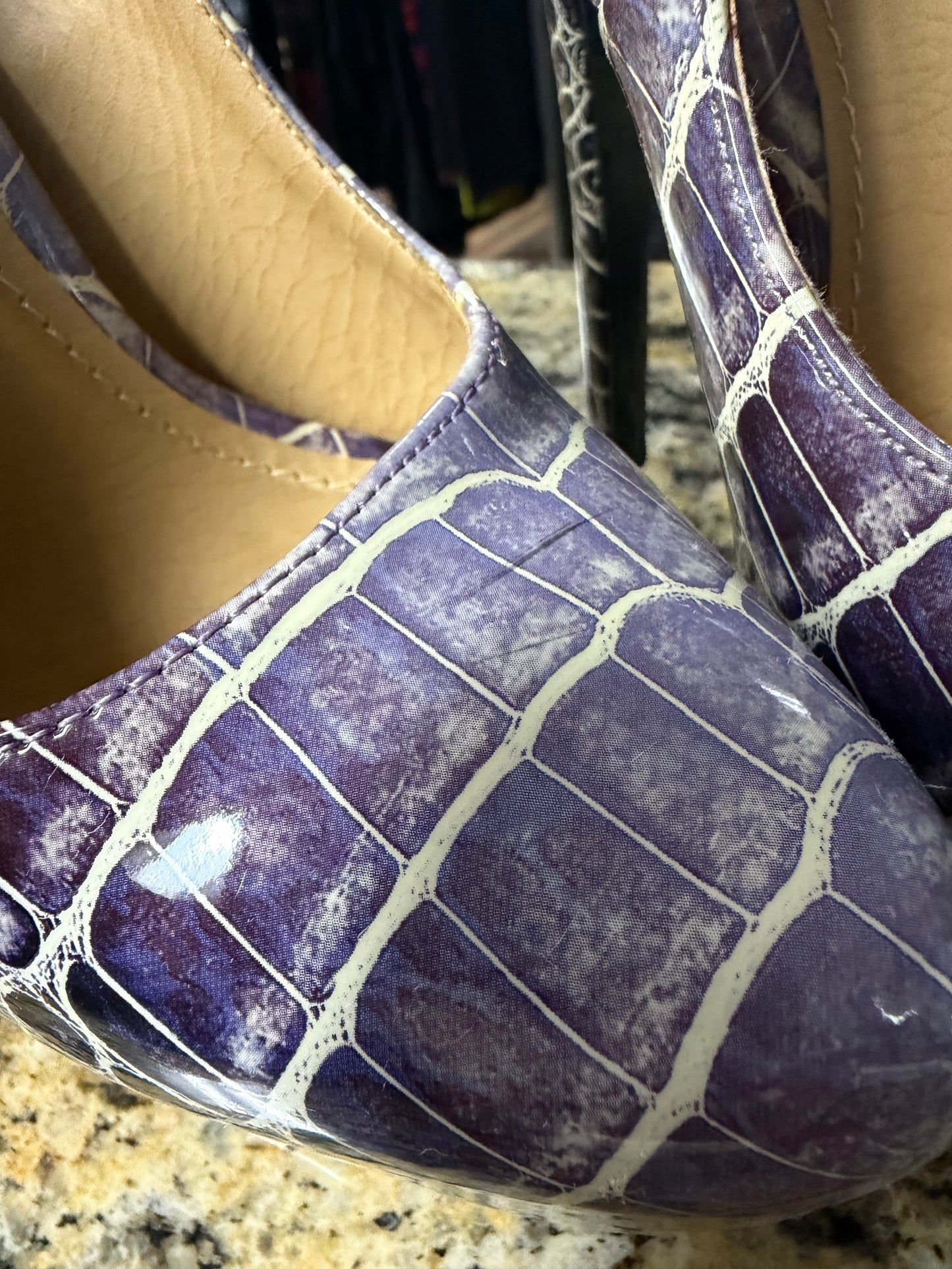 PRELOVED- Tichina Snake Skin Printed Platform Heels- Size 6.5